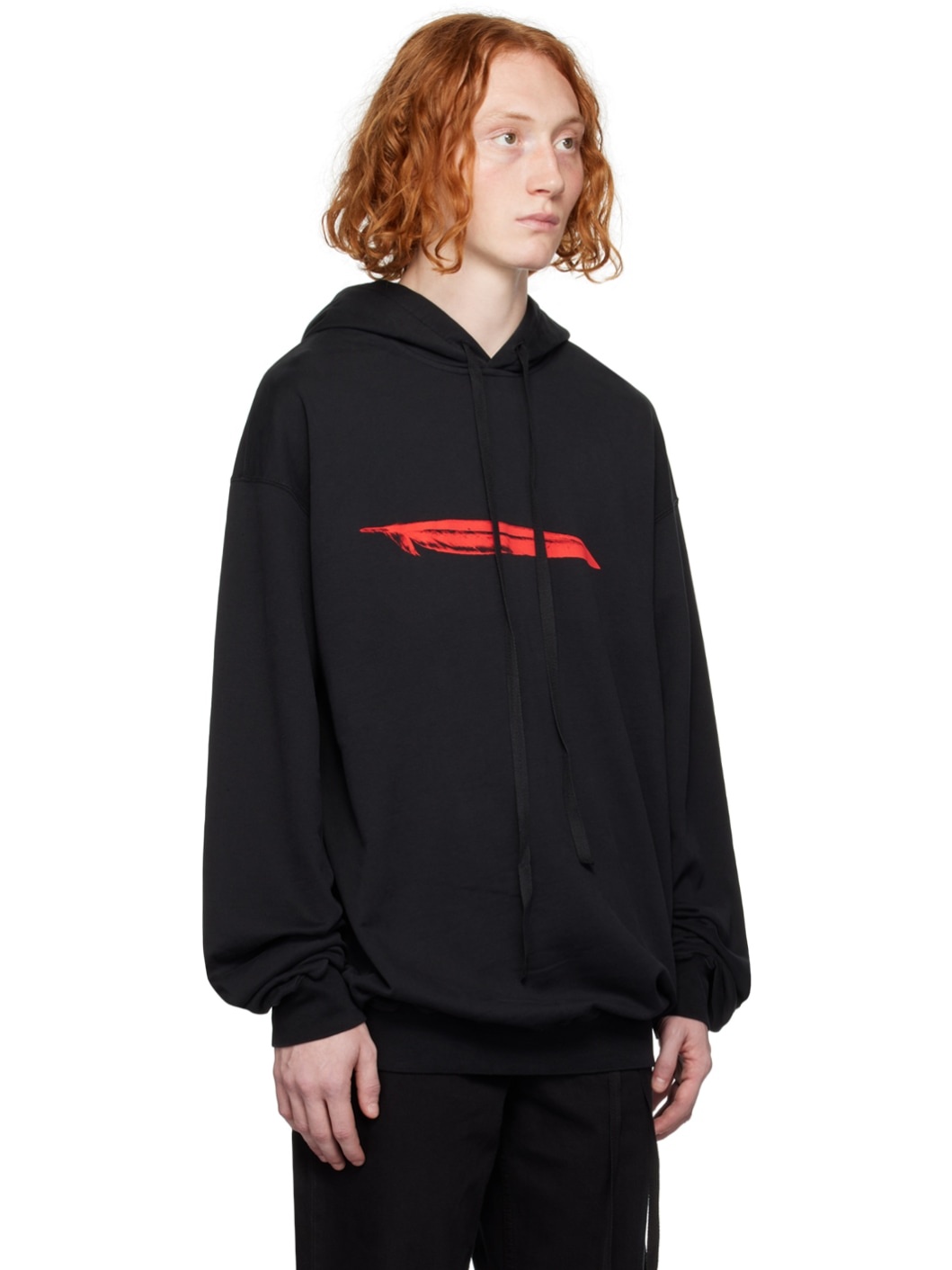 Black Printed Hoodie - 2