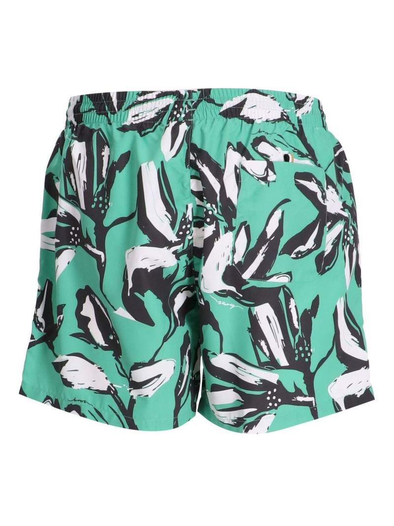 BOSS floral-print swim shorts outlook