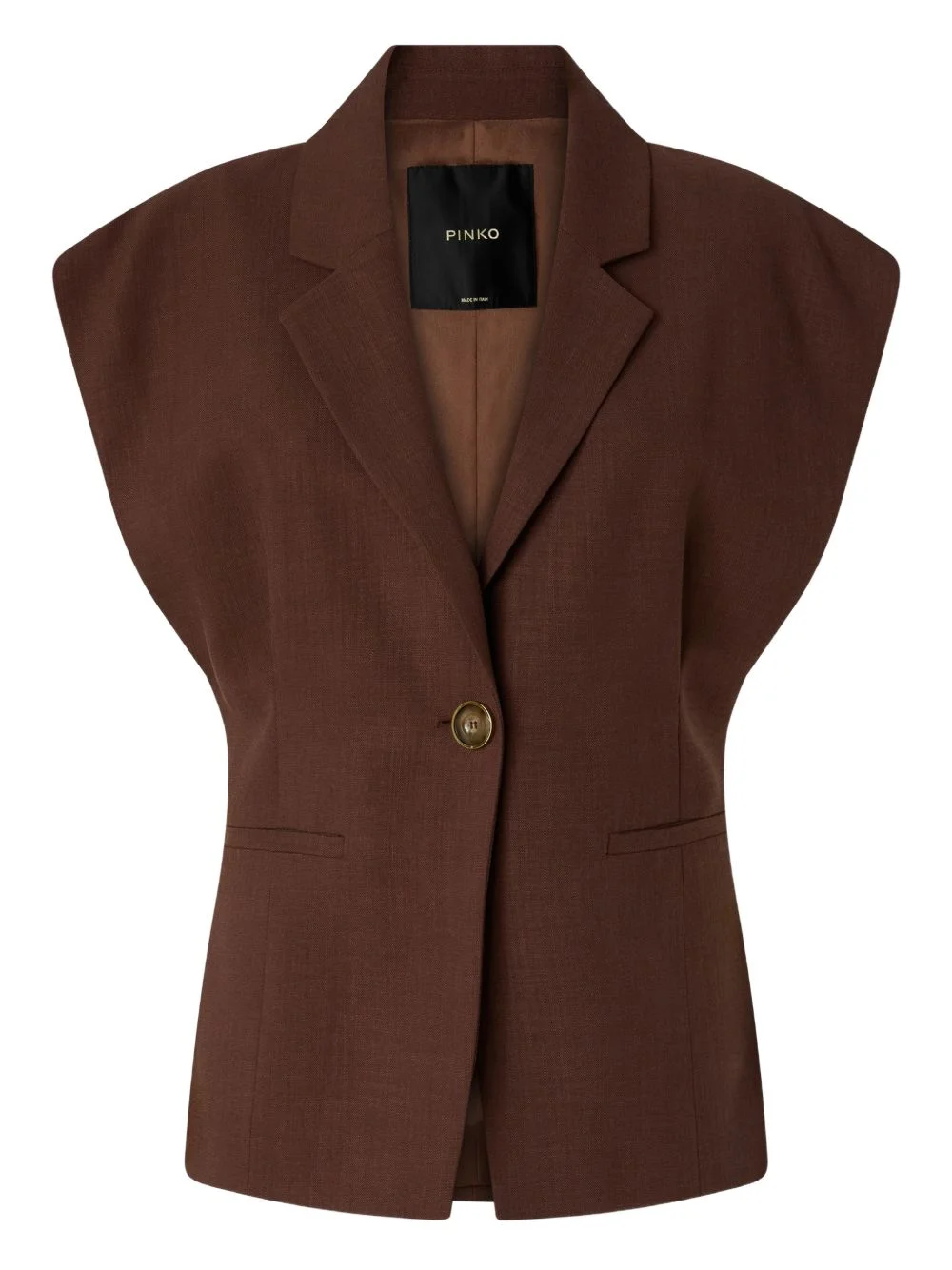 single-breasted sleeveless gilet - 1