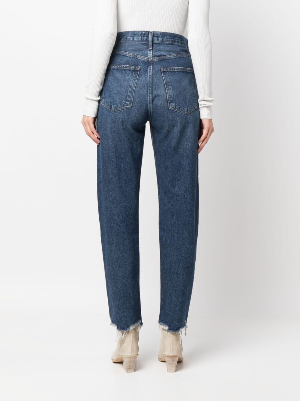 distressed-finish straight-leg jeans - 4