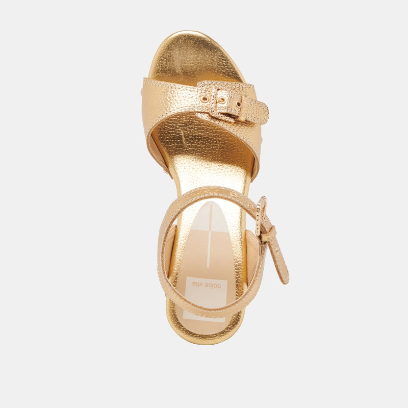 YANDY HEELS GOLD LEATHER 8