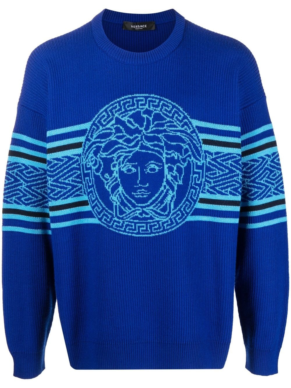 Medusa striped jacquard jumper