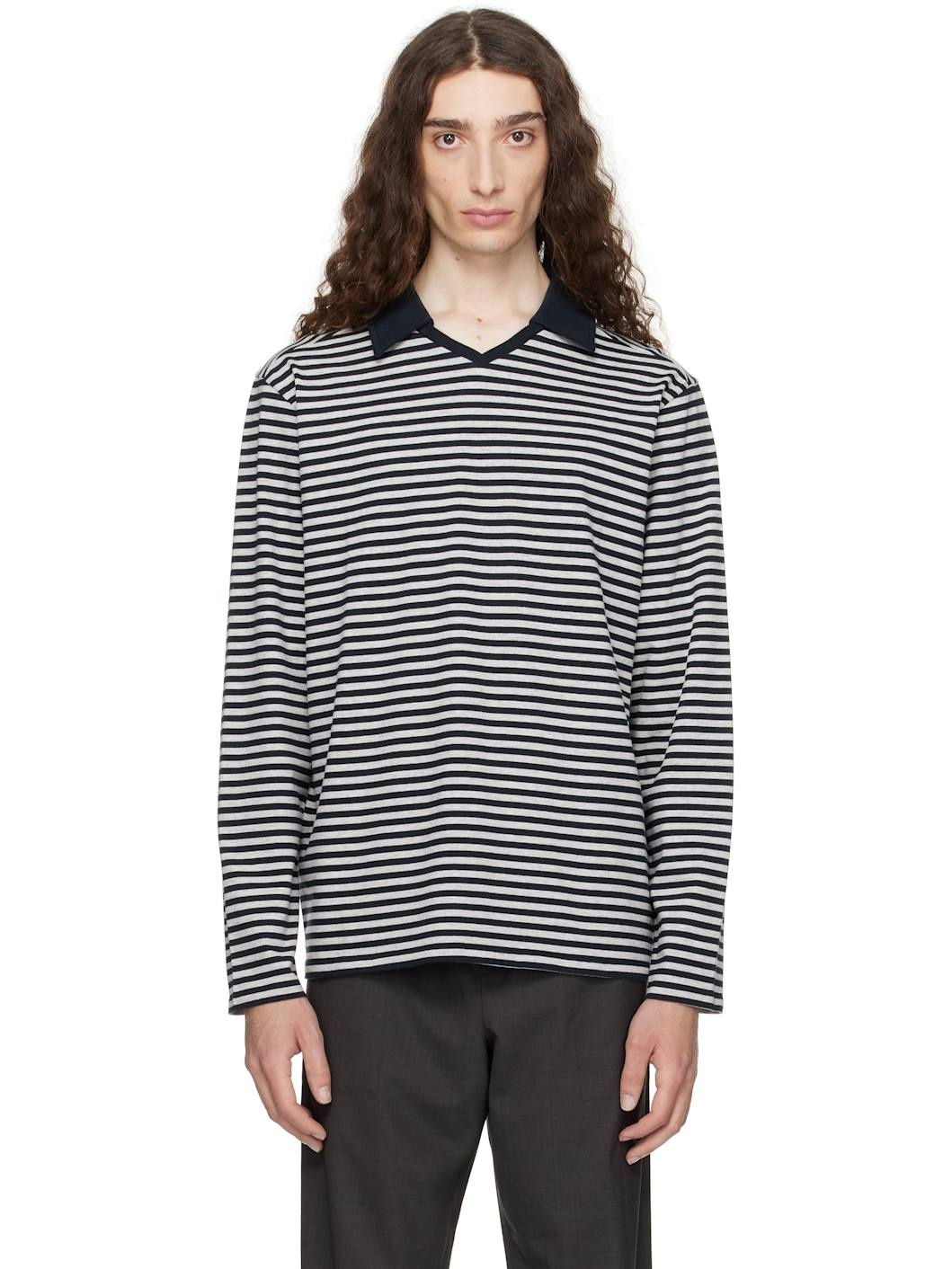 Navy Gondolieri Long Sleeve Polo - 1