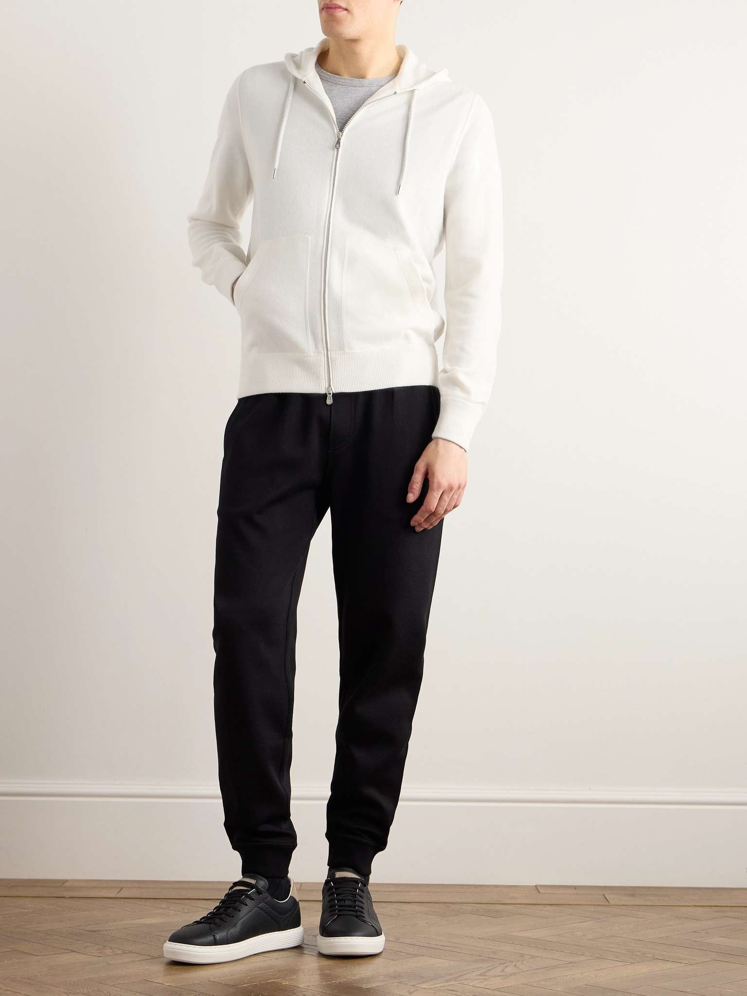 Ribbed Cashmere Zip-Up Hoodie - 2