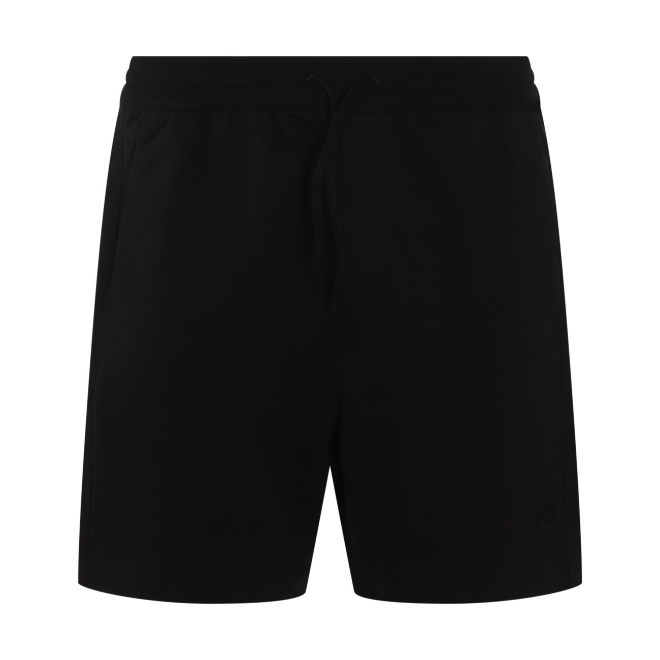 black cotton blend shorts - 1