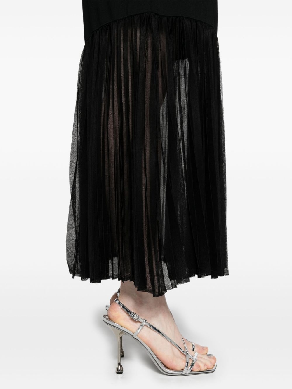 plissÃ©-detailed knitted maxi dress - 5