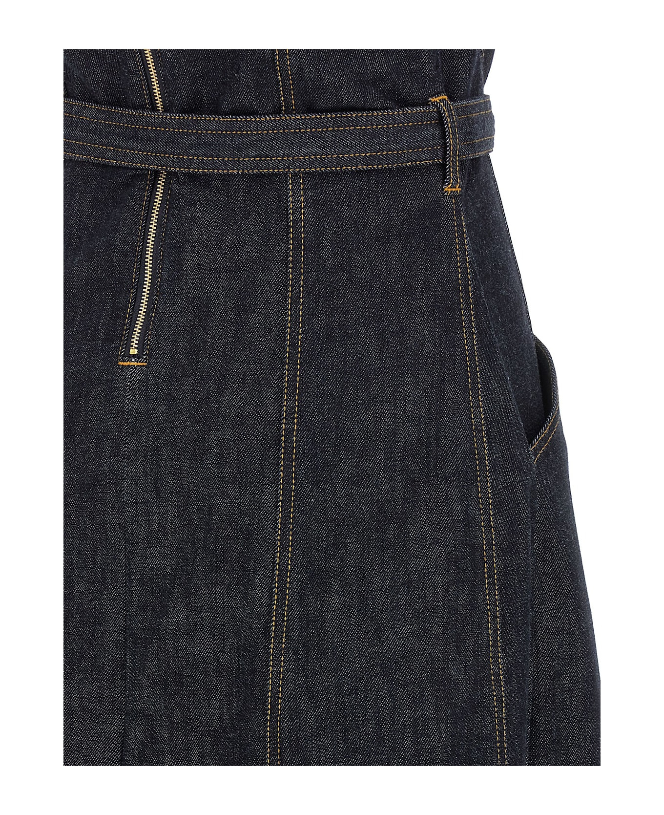 Denim Bandeau Midi Dress - 4