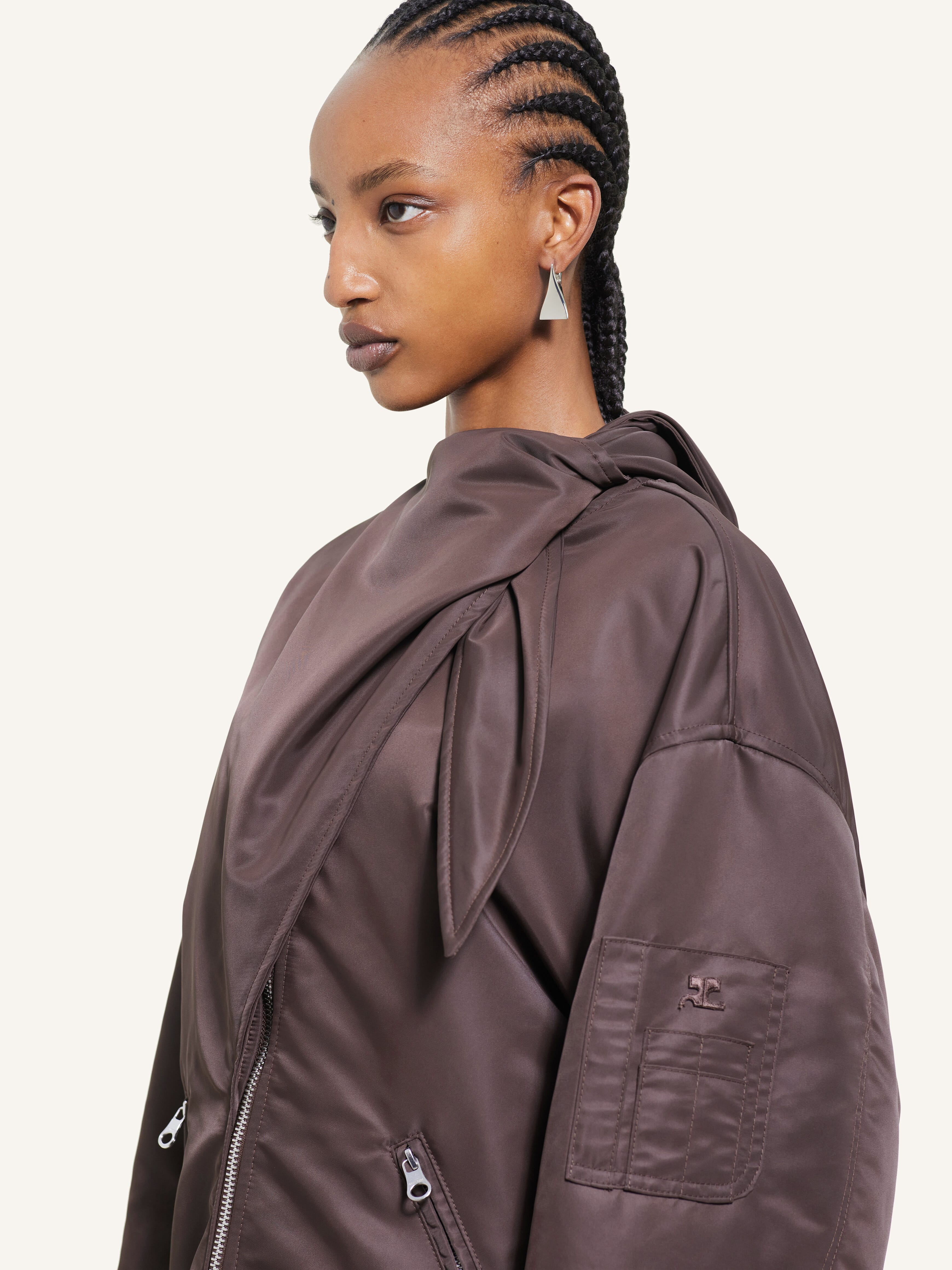 ブルゾン Courreges Bow Neck Bomber Jacket courrèges BOW COLLAR BOMBER JACKET | REVERSIBLE