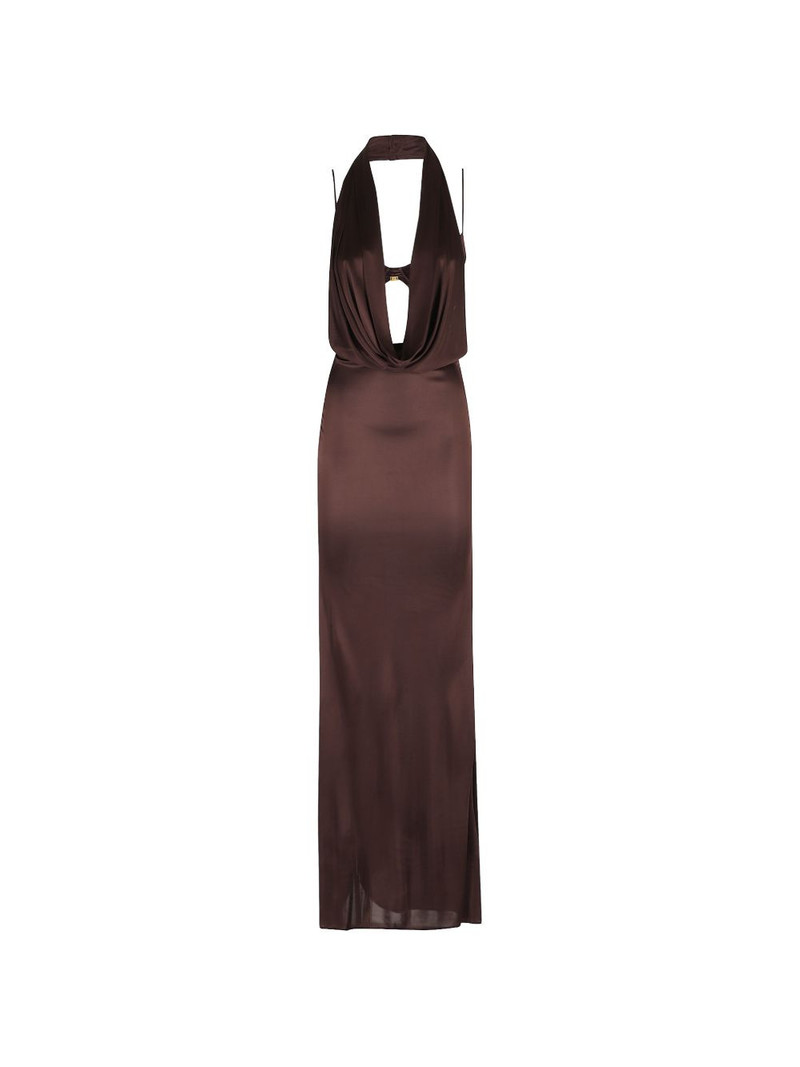 halter cowl neck dress 1