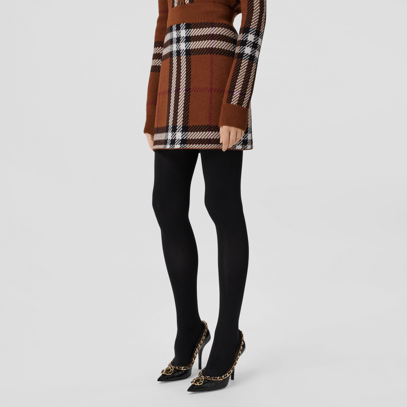 Check Wool Jacquard Mini Skirt 6