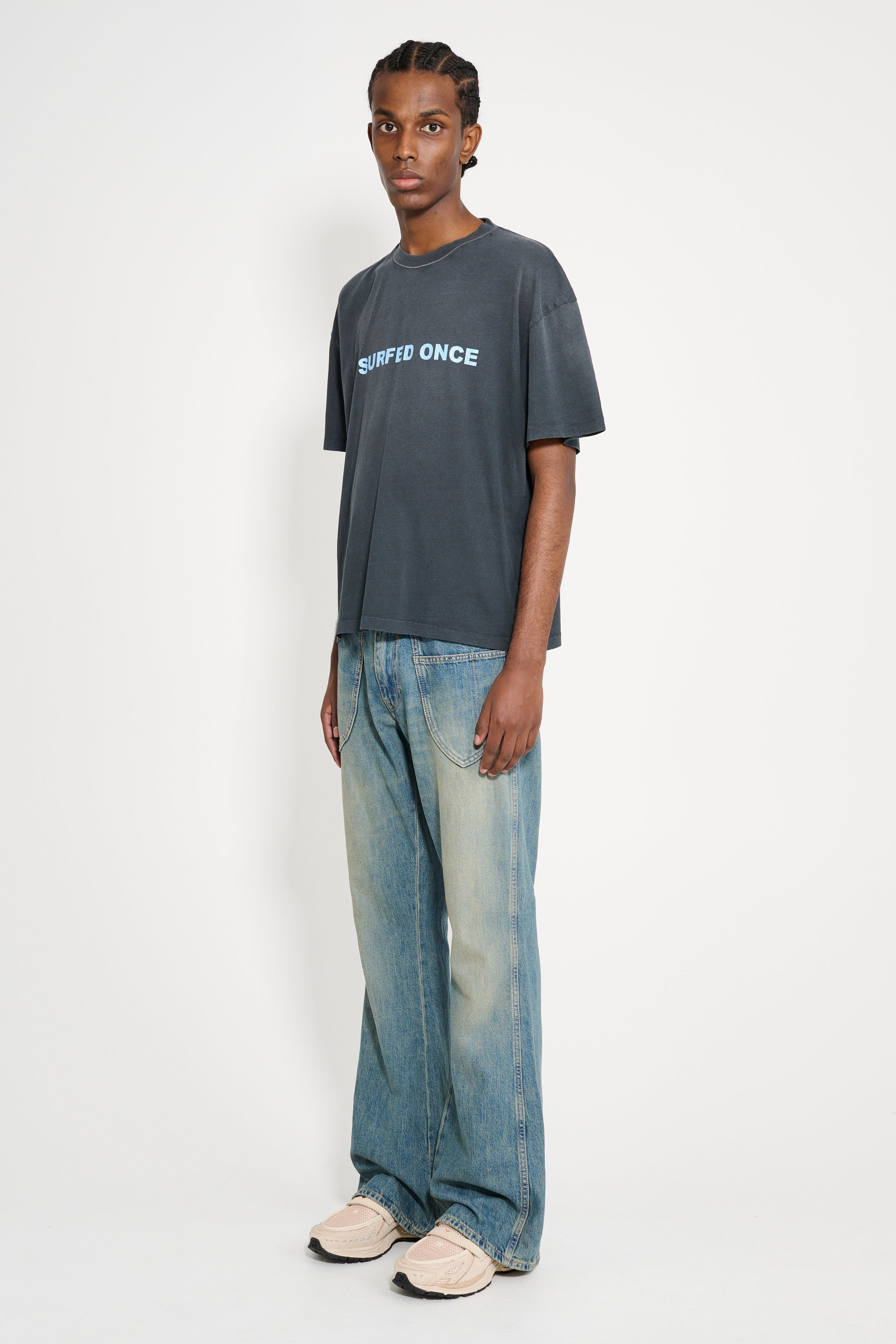 STOCKHOLM SURFBOARD CLUB BOOTCUT WORK JEANS SAND BLUE - 5