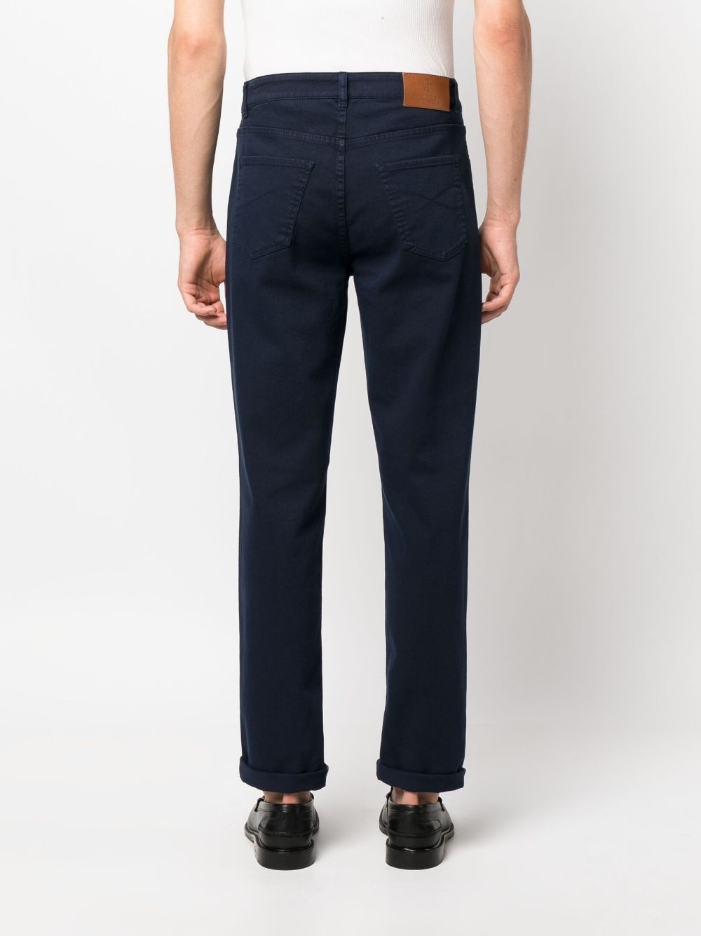 mid-rise cotton straight jeans - 4