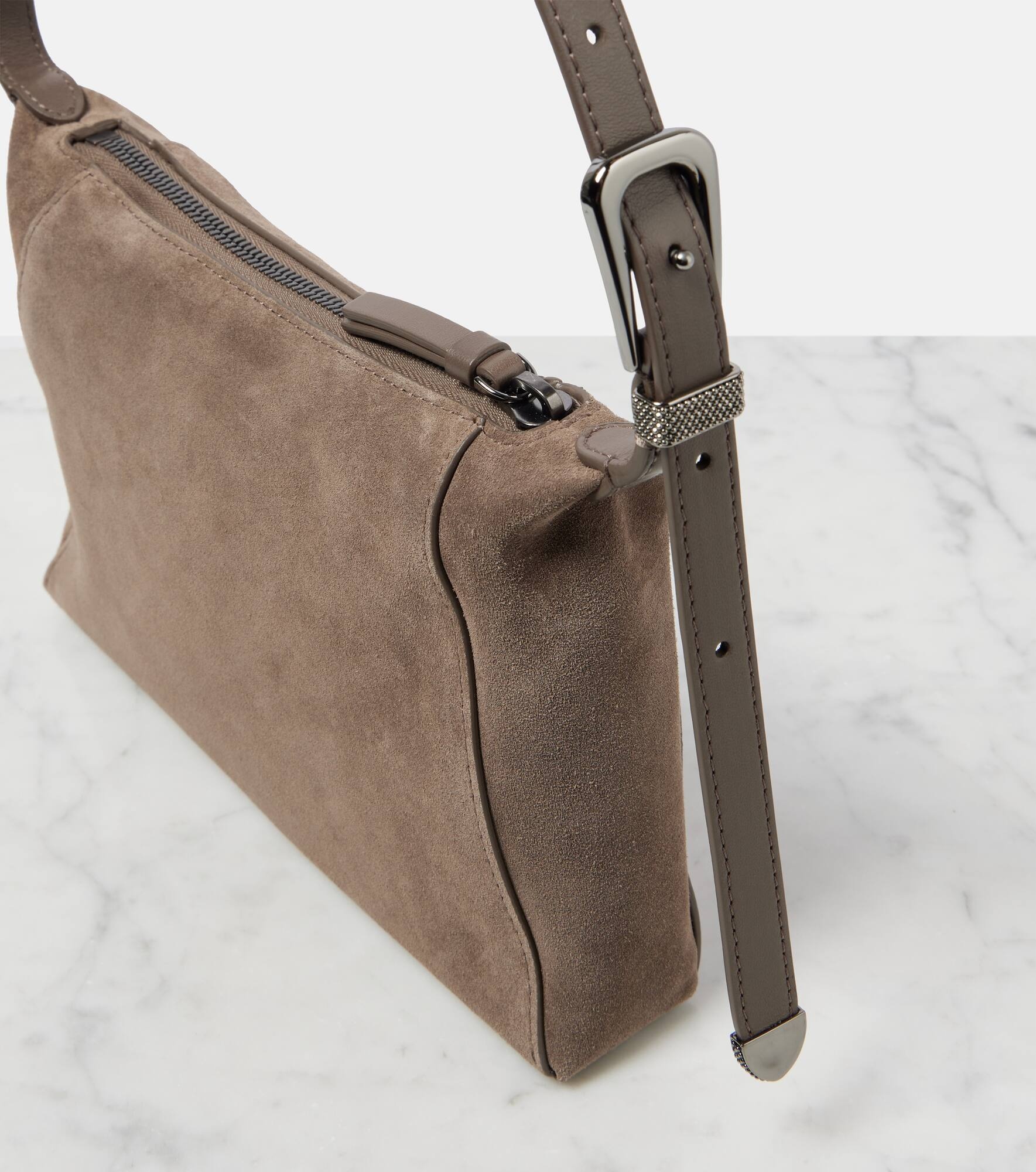Duo Small suede shoulder bag - 6