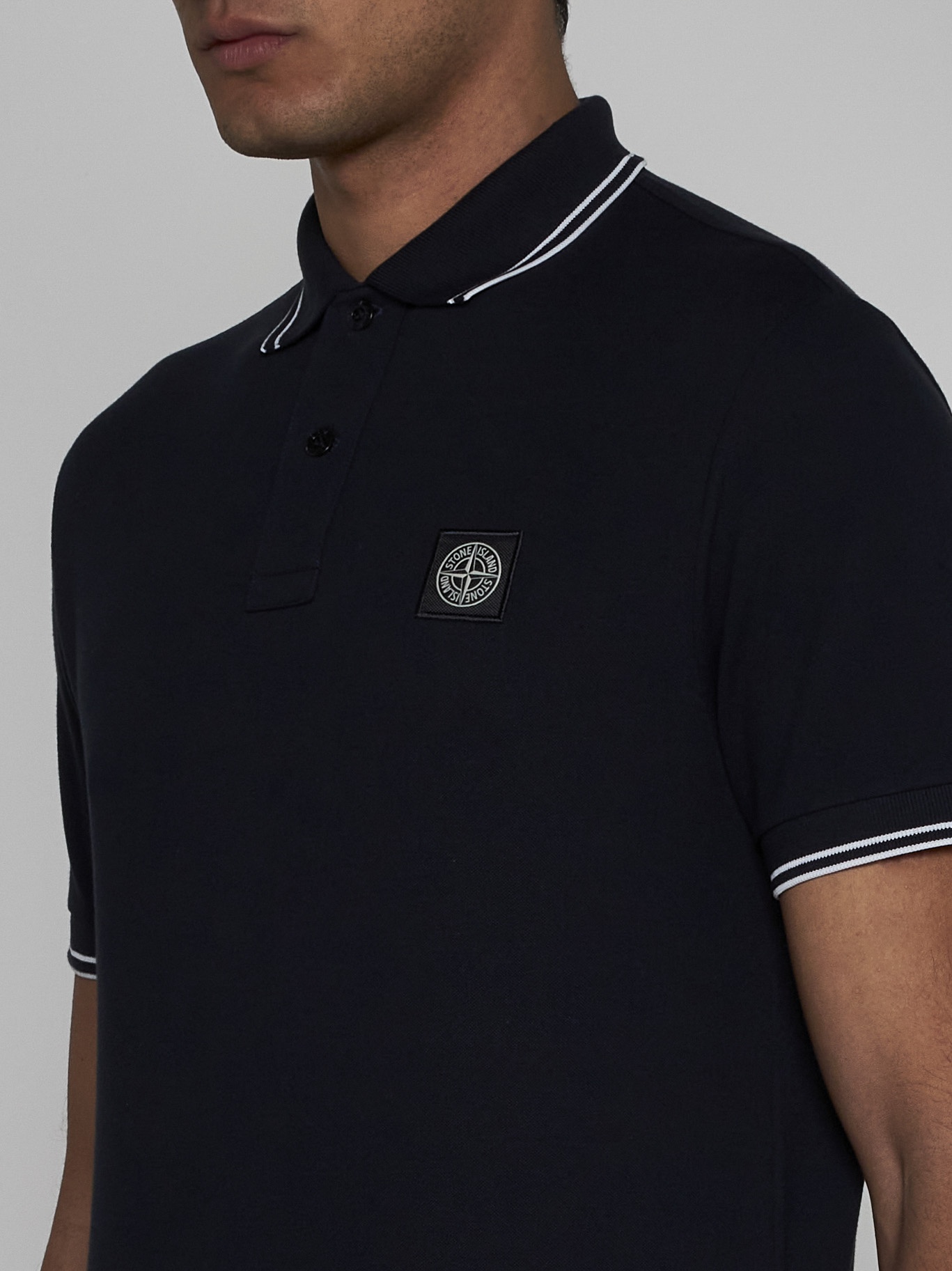 Logo-patch cotton polo shirt - 5