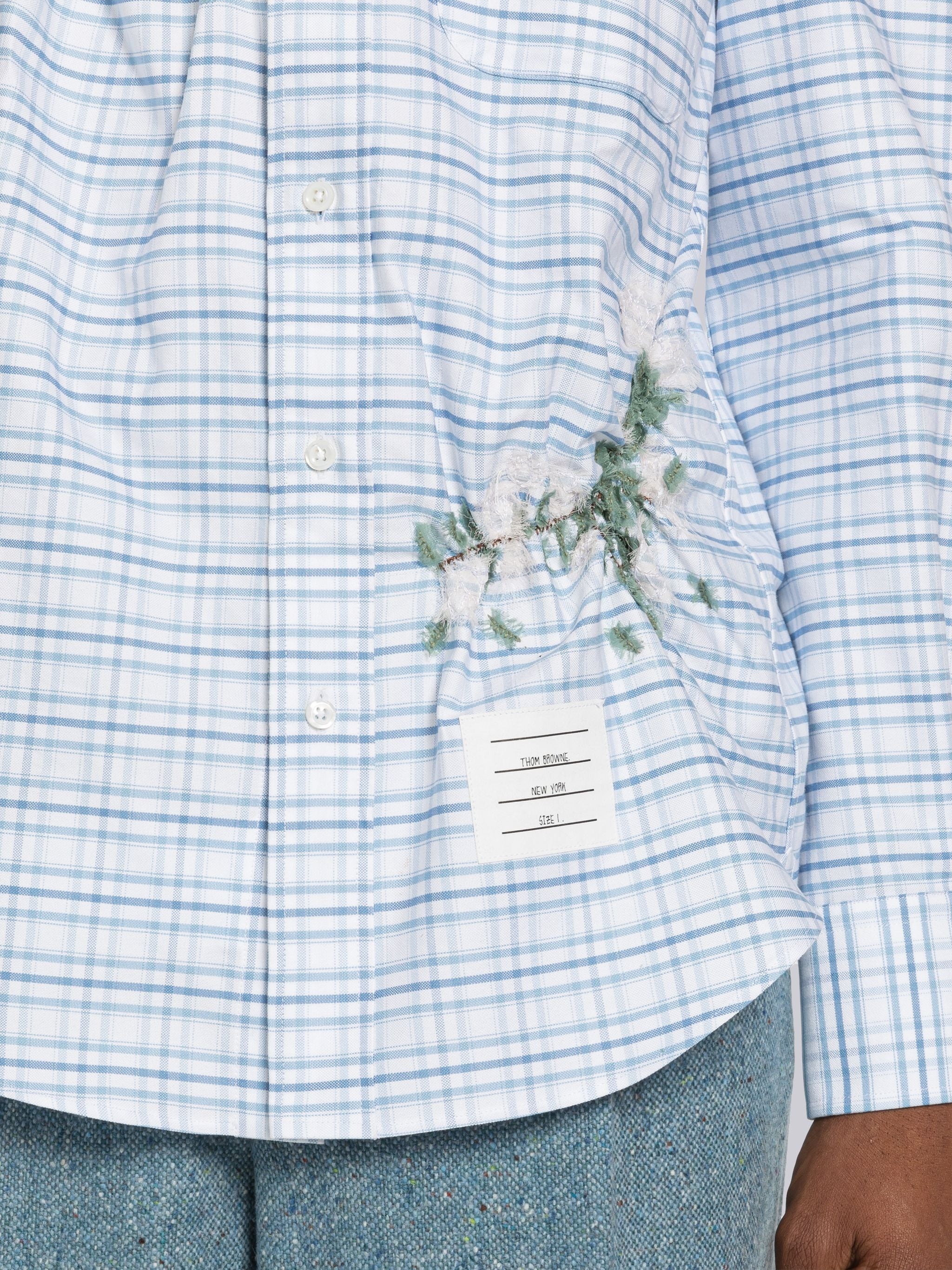 Gathered Blanket Stitch Applique Shirt - 6