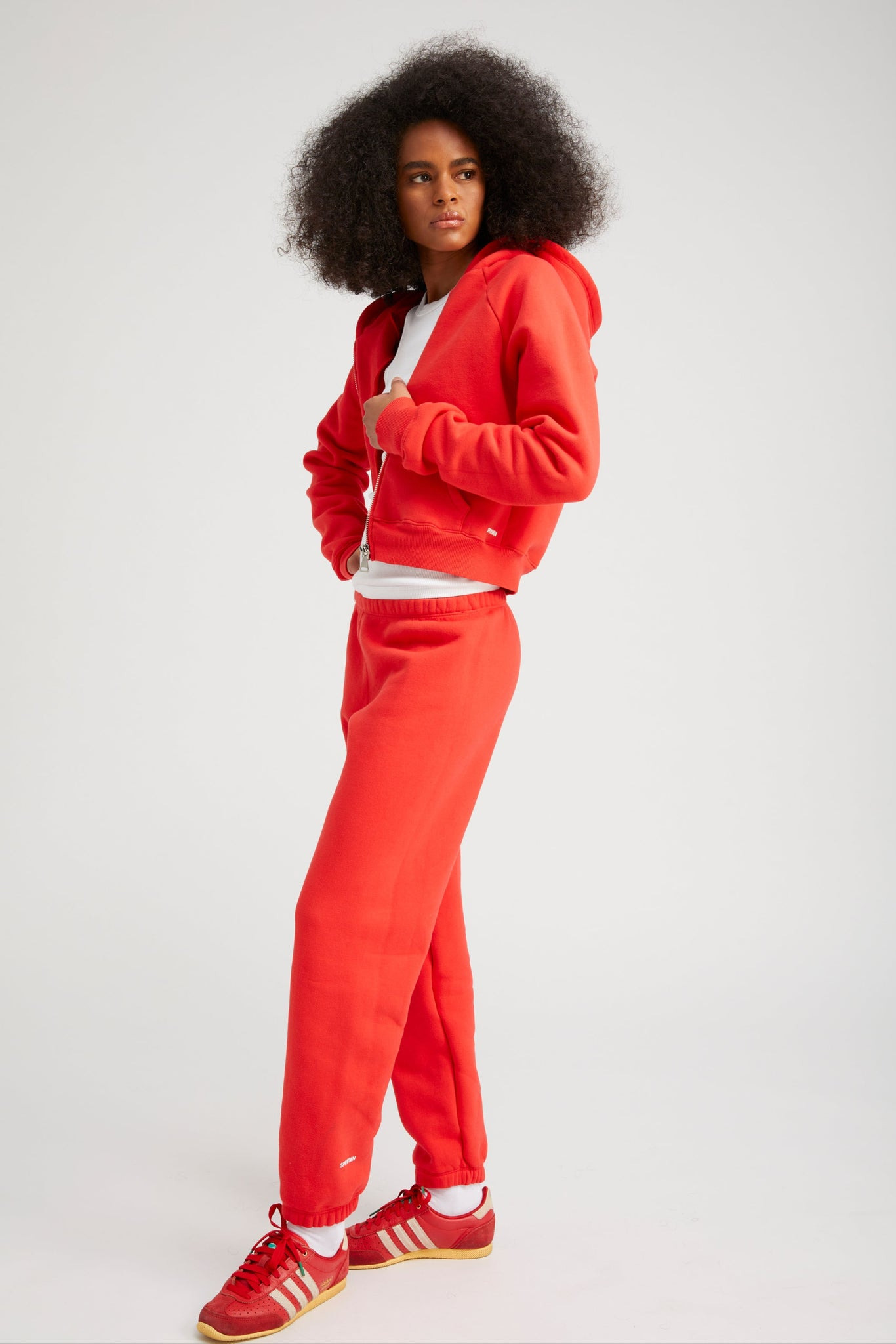 RED COTTON MINI LOGO SWEATPANTS - 3
