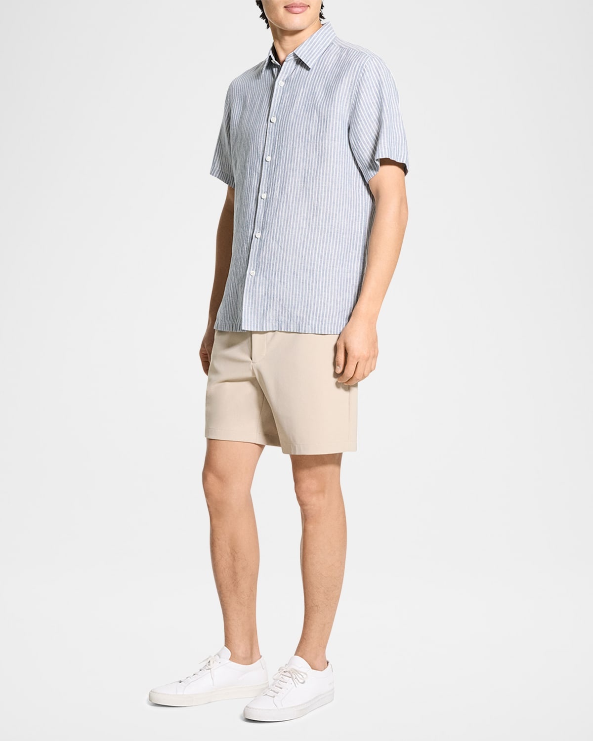 Men's Irving Linen Summer Stripe Short-Sleeve Shirt - 2