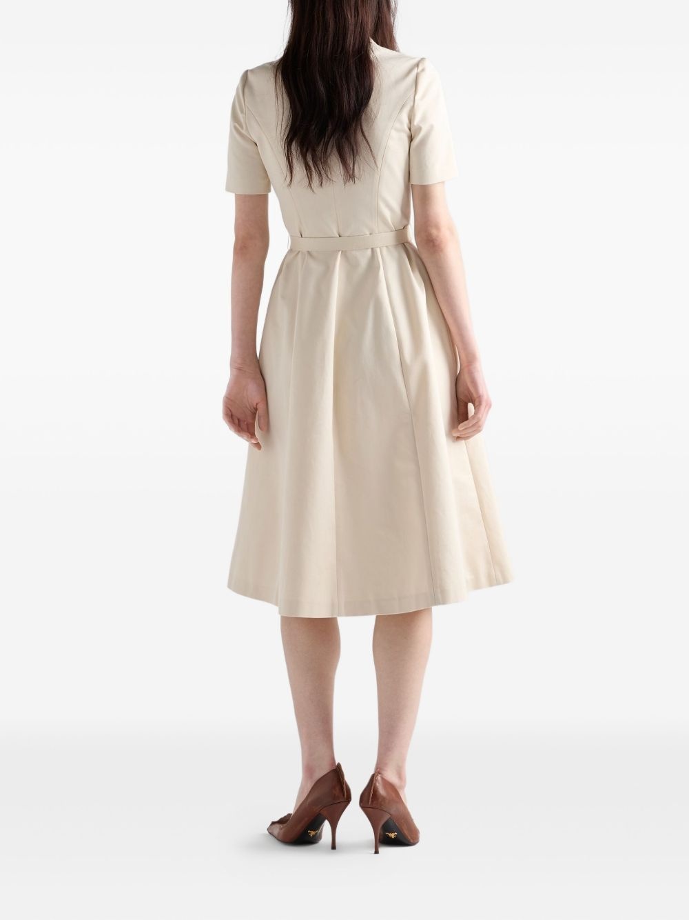 zip-front flared dress - 3