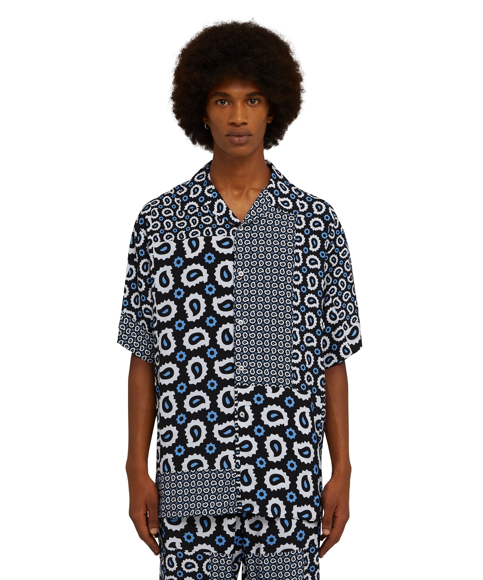 Viscose fluid shirt with "Patchwork Paisley" print - 1