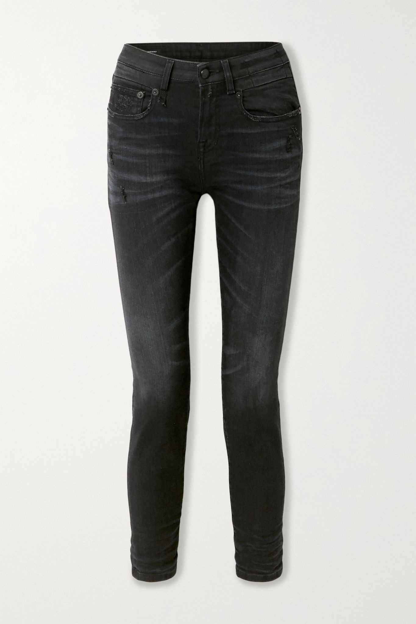 Distressed mid-rise skinny jeans - 1