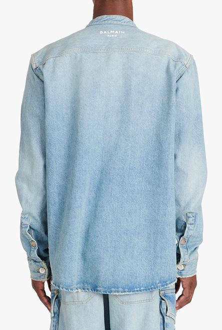 Light blue eco-designed denim shirt - 9