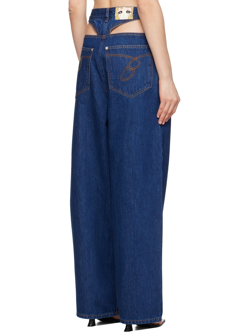 Blue Panty Cutout Jeans - 3