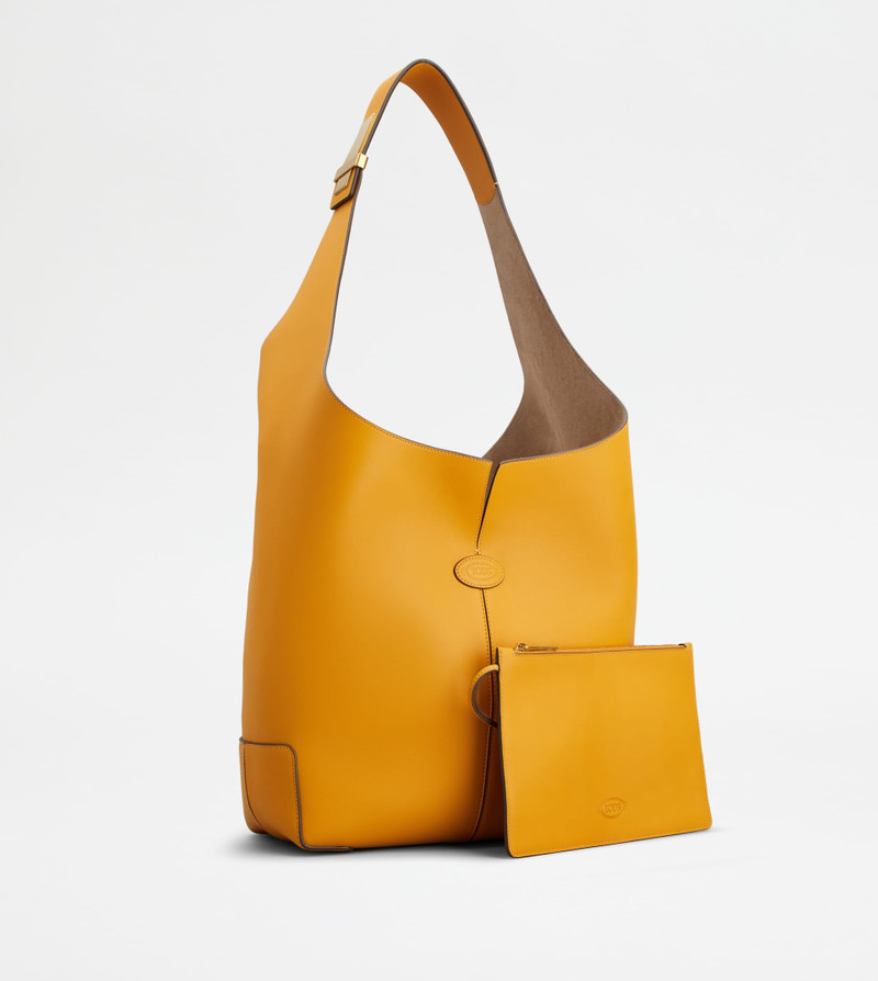 TOD'S DI BAG FOLIO SHOULDER BAG IN LEATHER LARGE - YELLOW 3