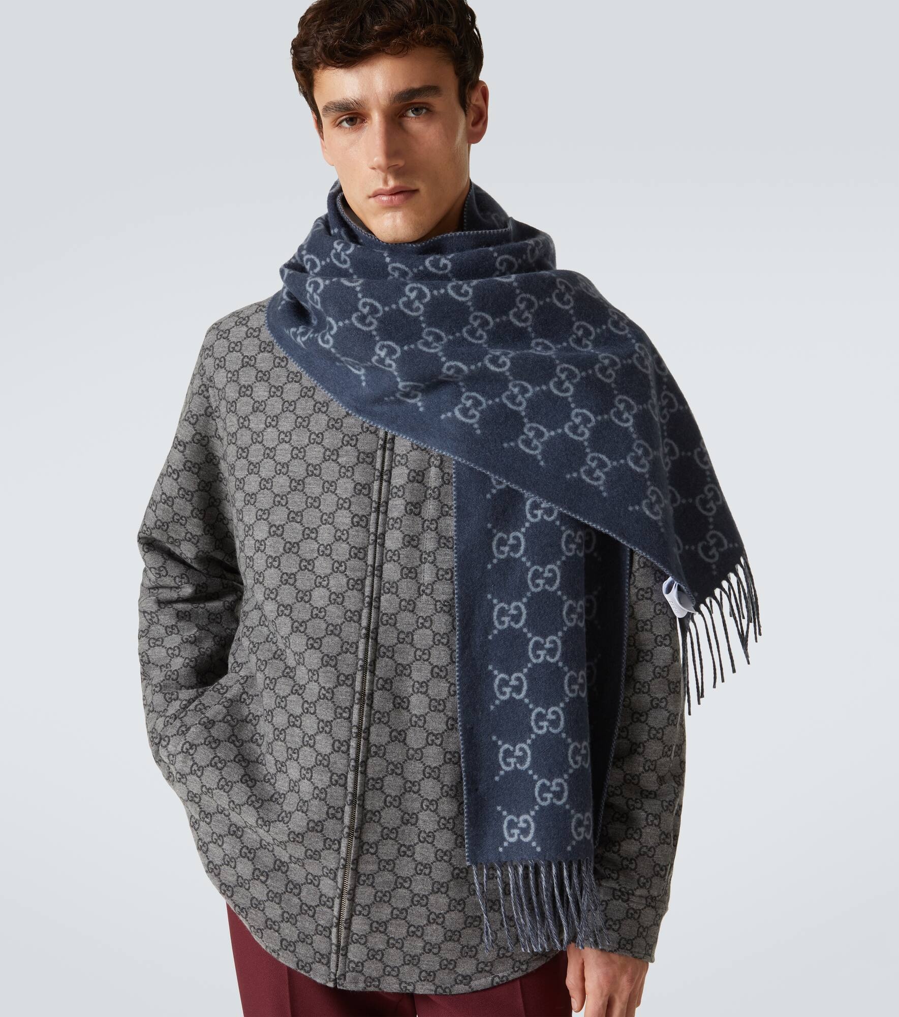 GG cashmere scarf - 3