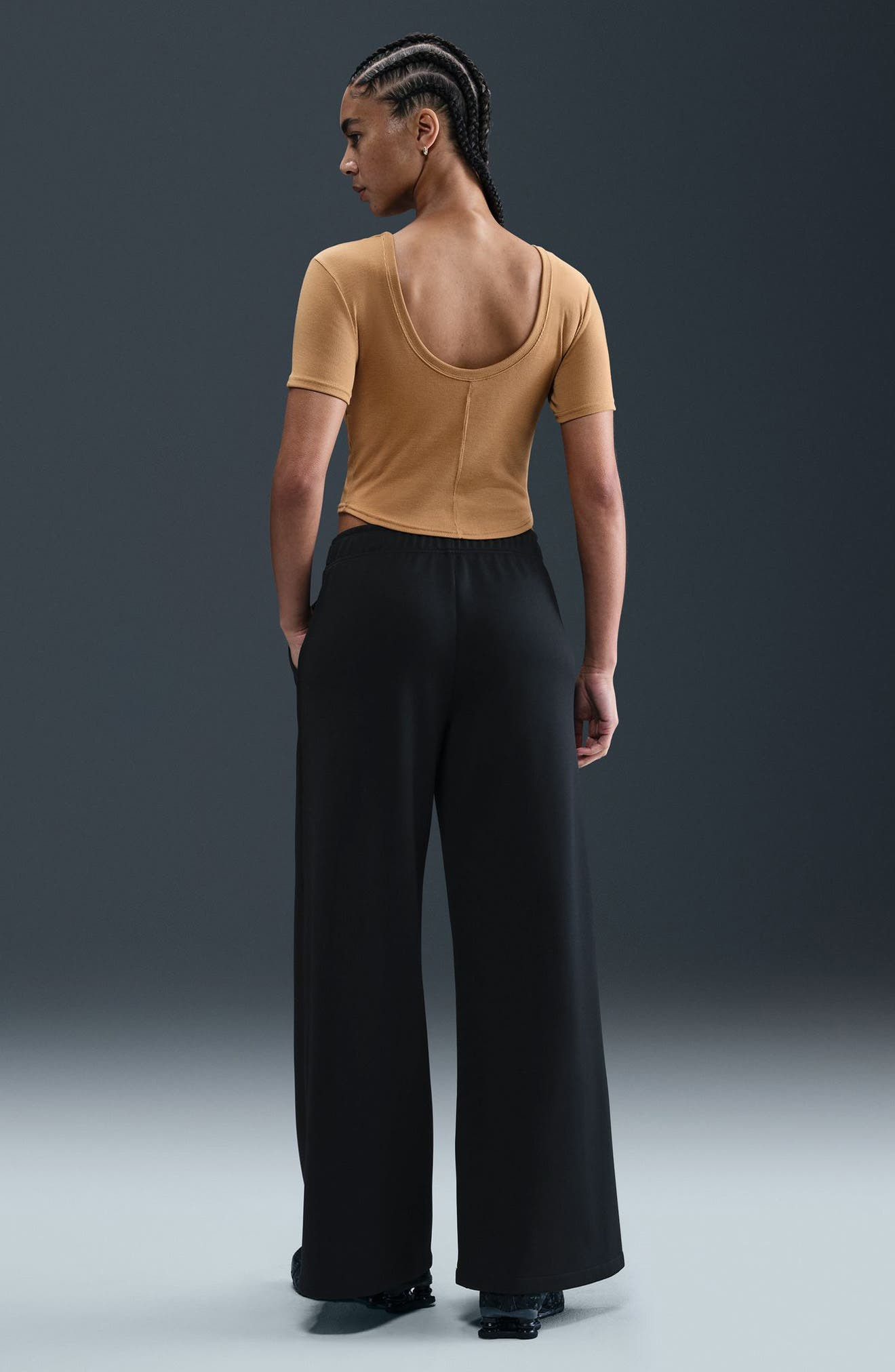 Nike Sportswear Wide Leg Track Pants in 010 Black/sail at Nordstrom - 7