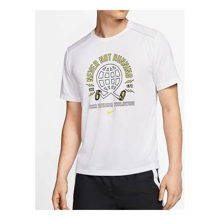 Nike Miler Wild Run Earth Printing Short Sleeve White CJ5404-100 - 1
