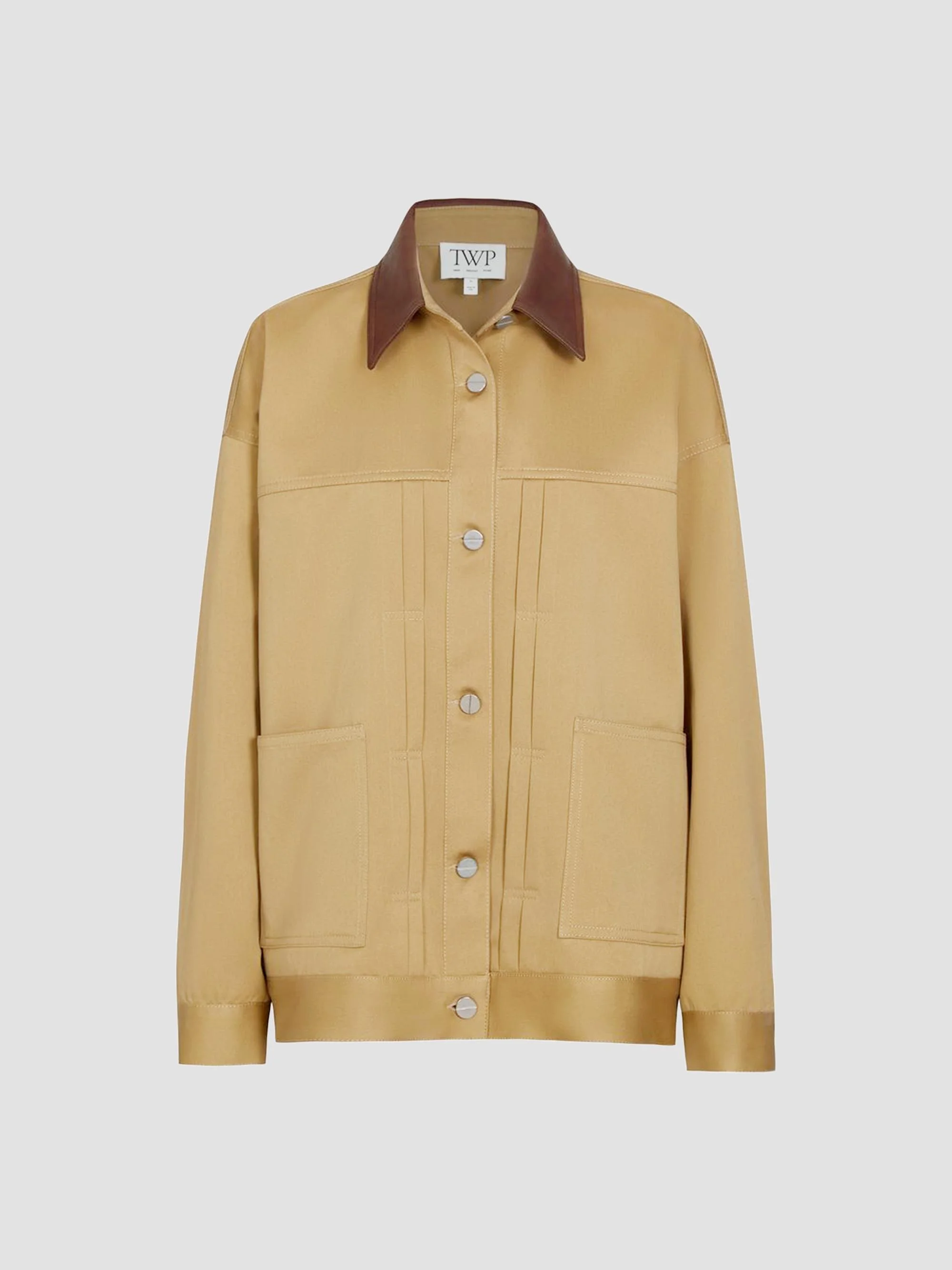 Women's Barn Contrast-Collar Cotton Jacket - Khaki Bison - 1