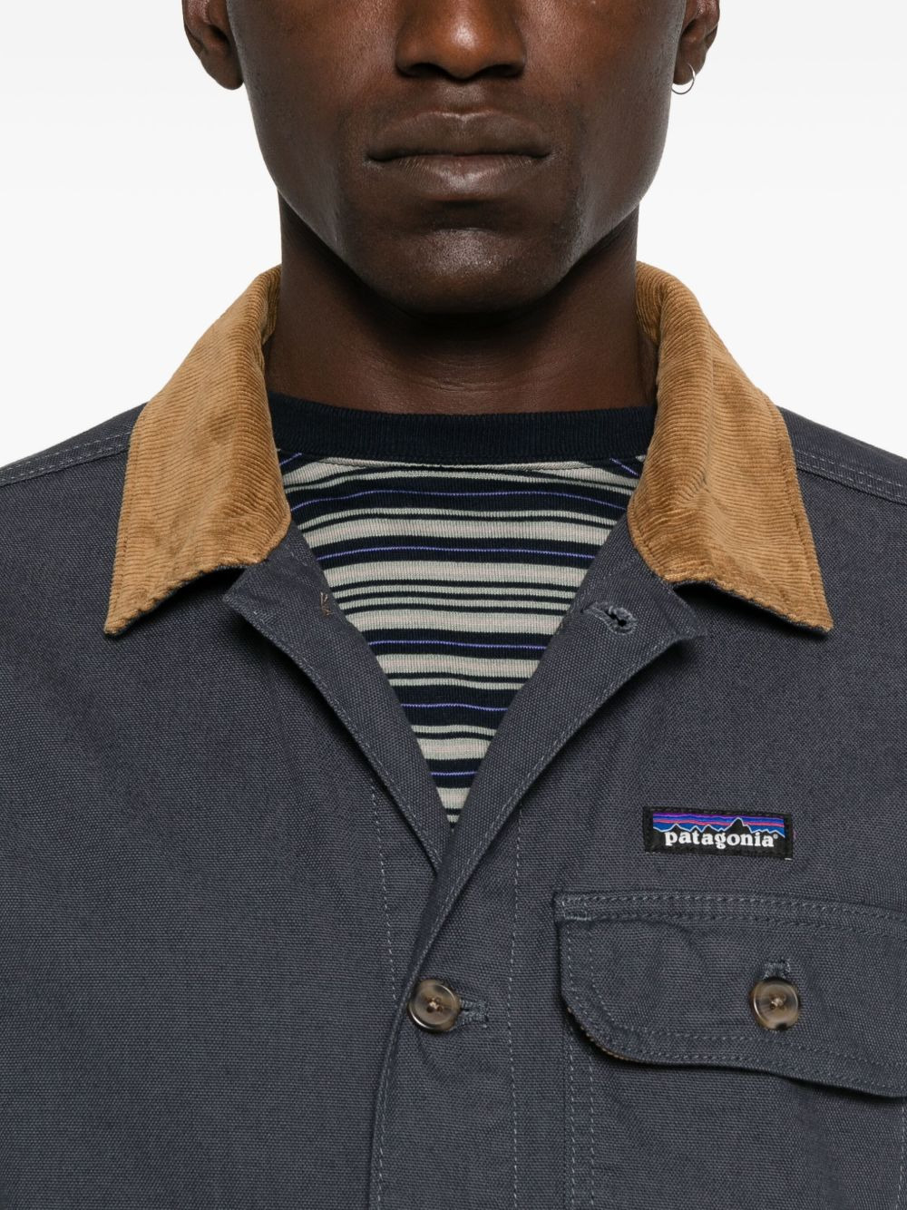 Point Reyes corduroy-collar button-fastening jacket - 5