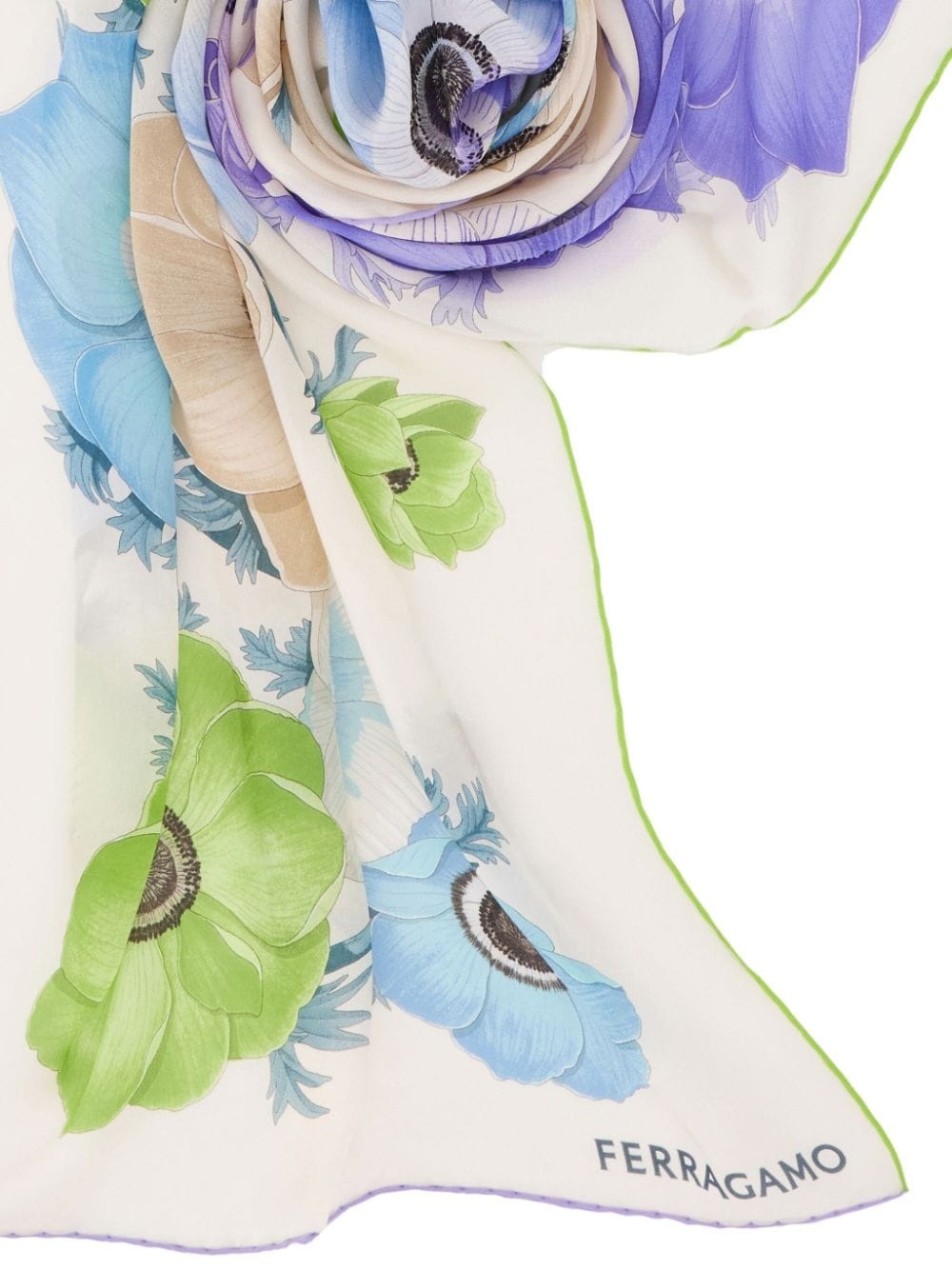 floral-print silk scarf - 3