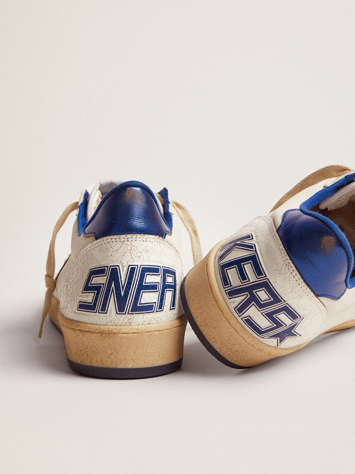 Men's Ball Star in white nappa with blue star and heel tab - 5