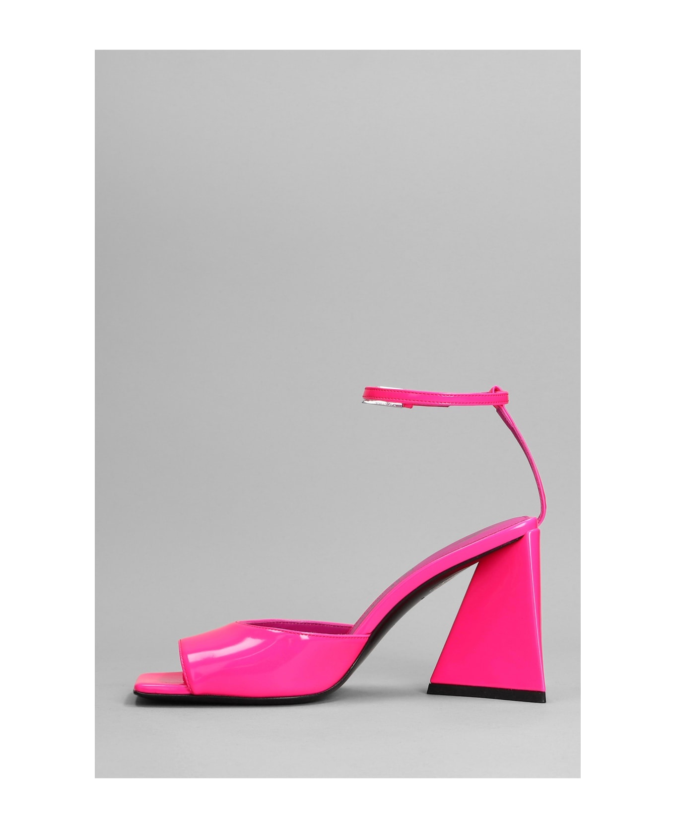 Neon Fuchsia Leather Piper Sandals - 3