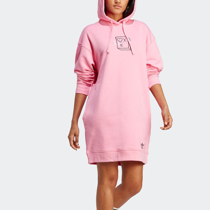 adidas (WMNS) adidas Original ANDRE SARAIVA hooded dress 'Pink' HY4269 outlook