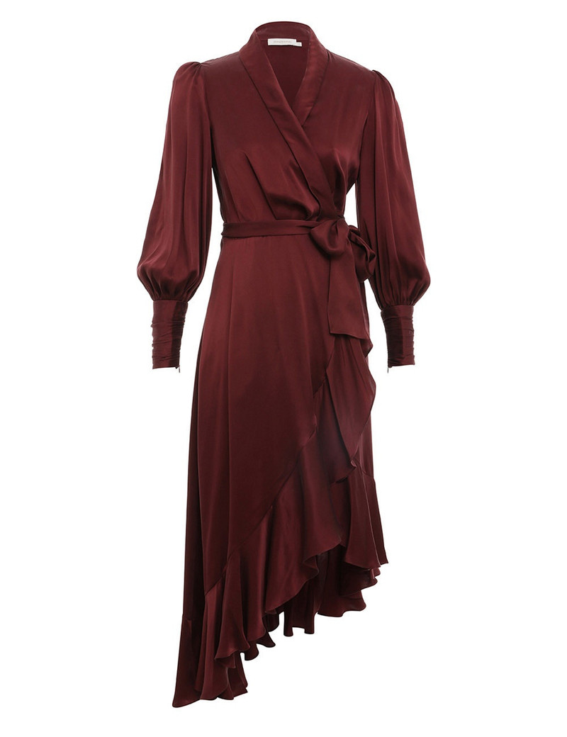 SILK WRAP MIDI DRESS - 1