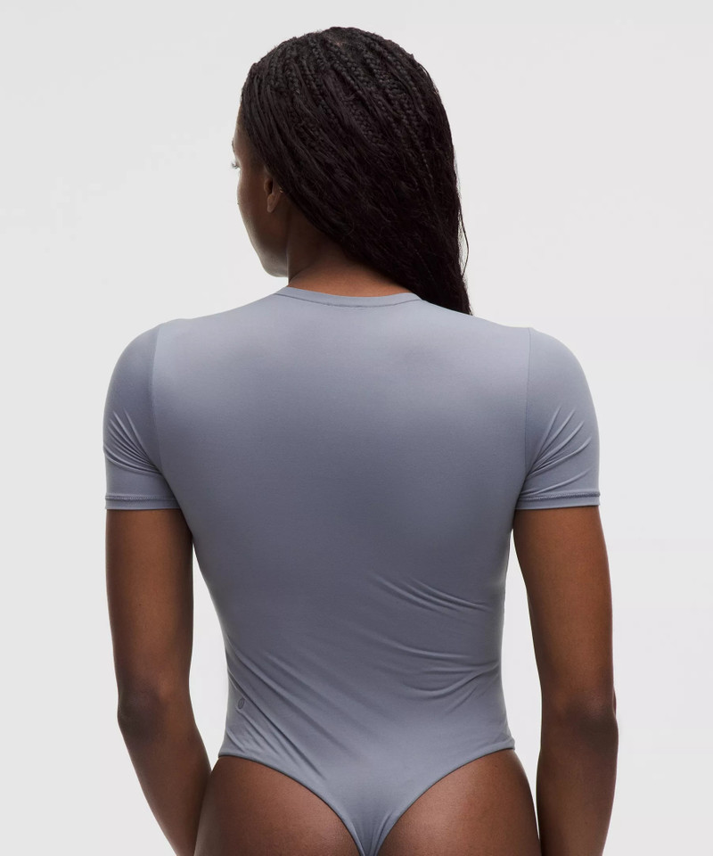 Wundermost Ultra-Soft Nulu Short-Sleeve Crew Thong Bodysuit 3