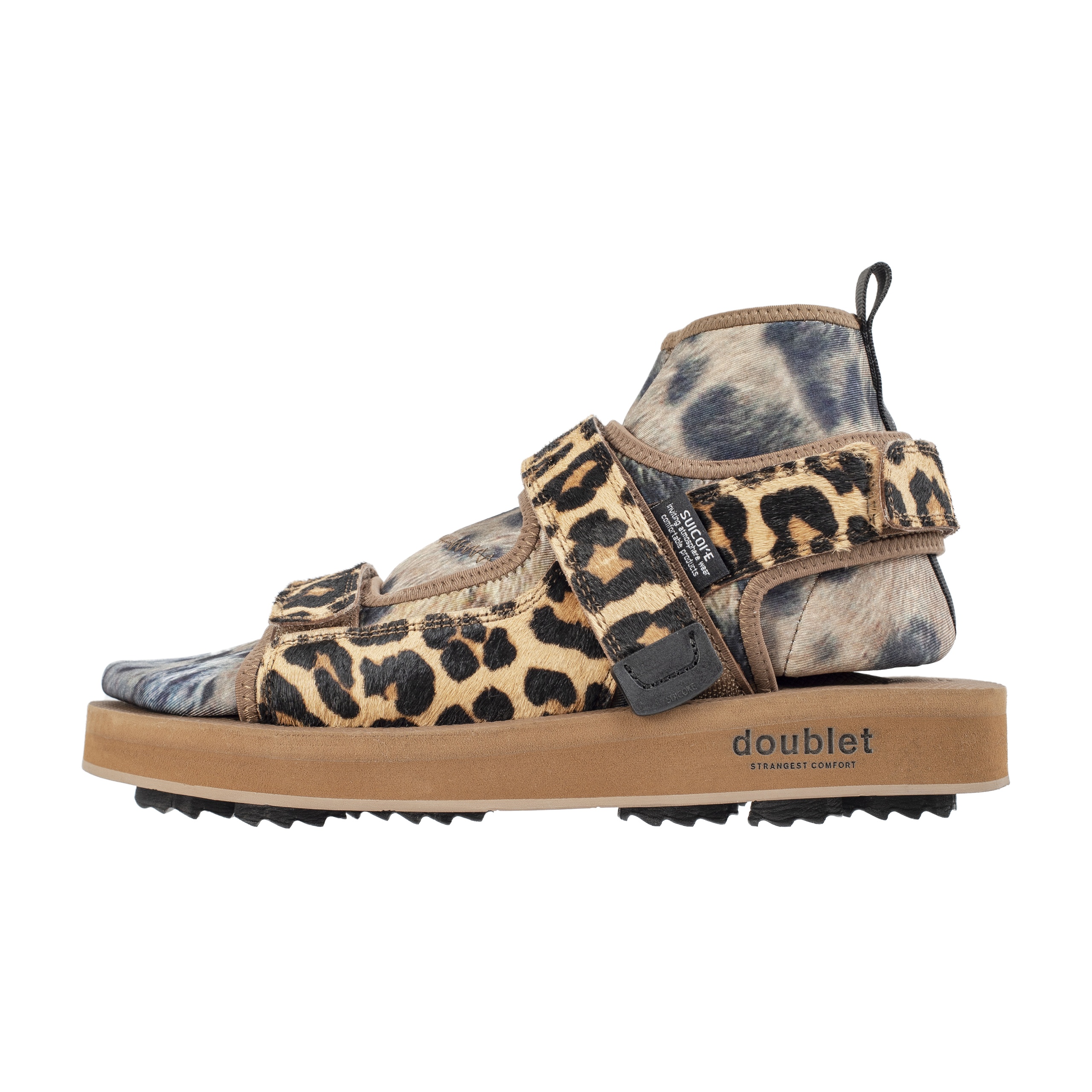 DOUBLET X SUICOKE ANIMAL FOOT LEOPARD SANDALS - 5