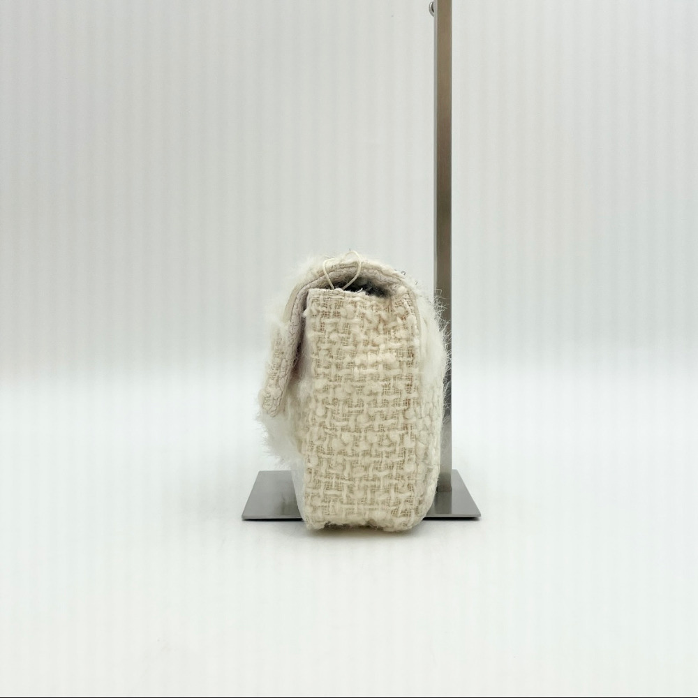 Chanel No. 14 Ivory Patchwork Tweed Flap Bag Medium - 7