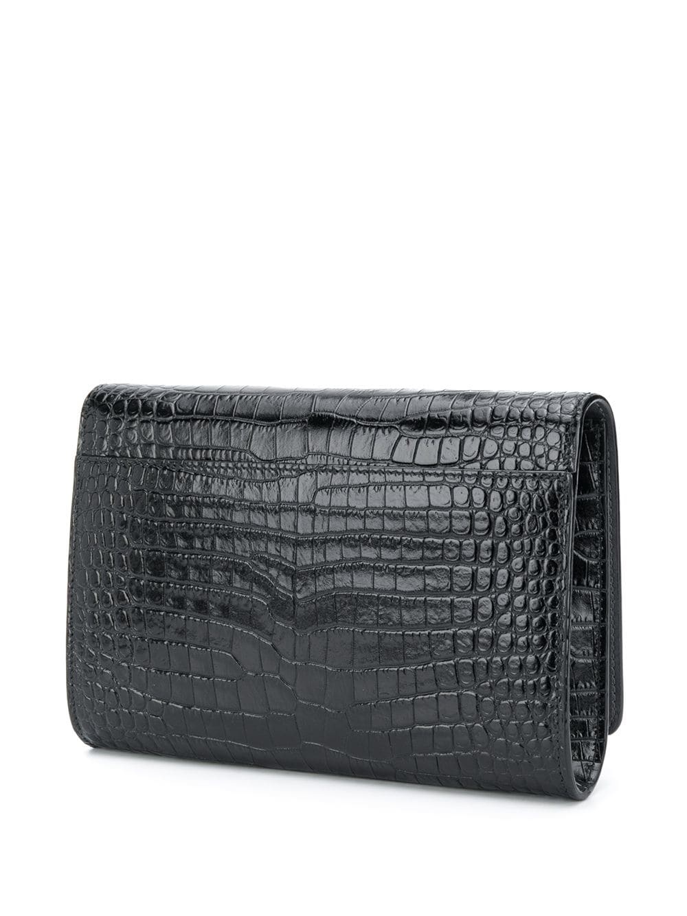 Varenne crocodile-effect clutch bag - 3