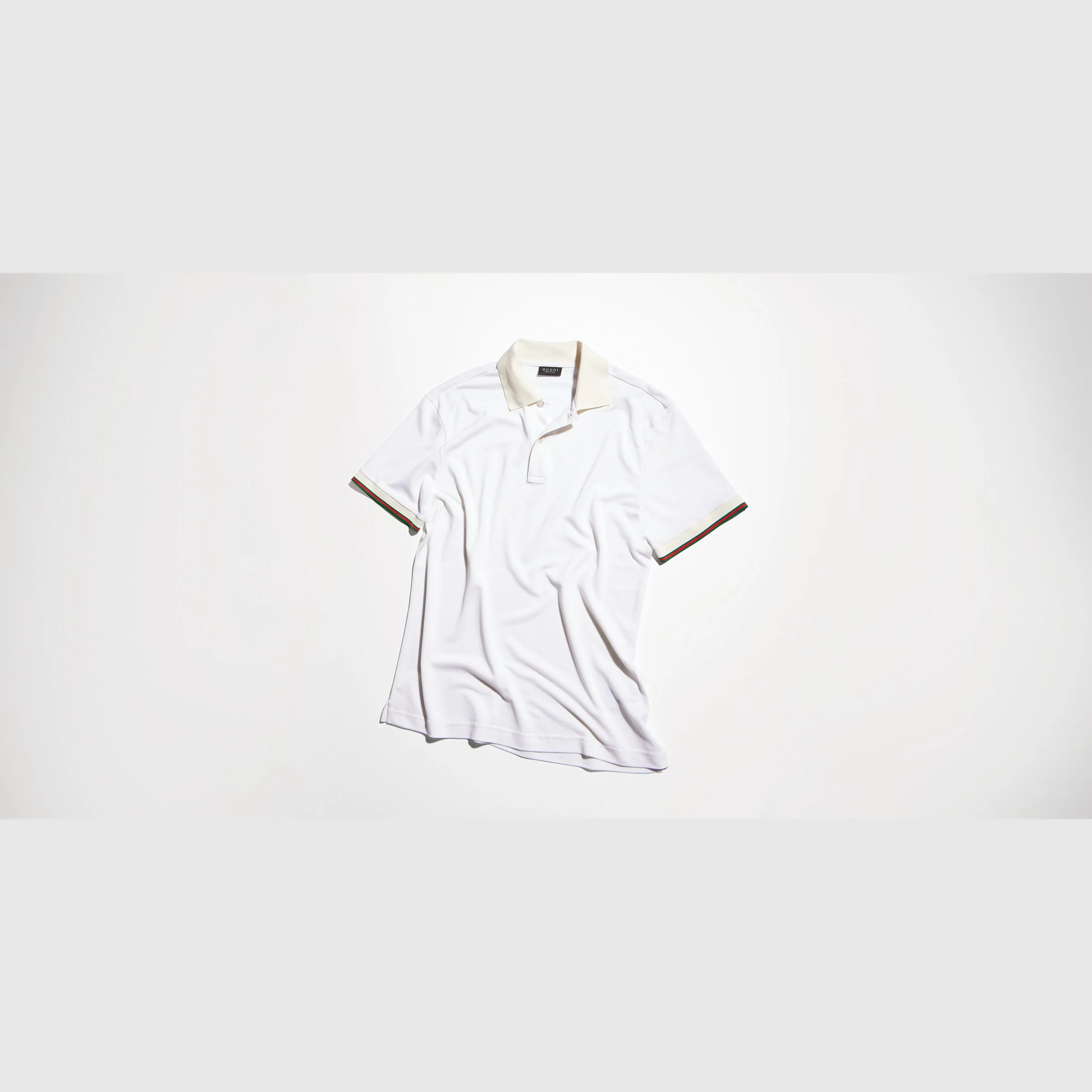 Silk jersey polo shirt with Web - 1