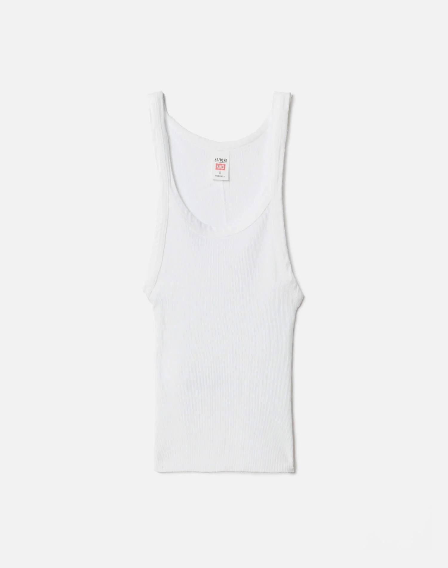 Hanes Cropped Ribbed Tank - Optic White - 1