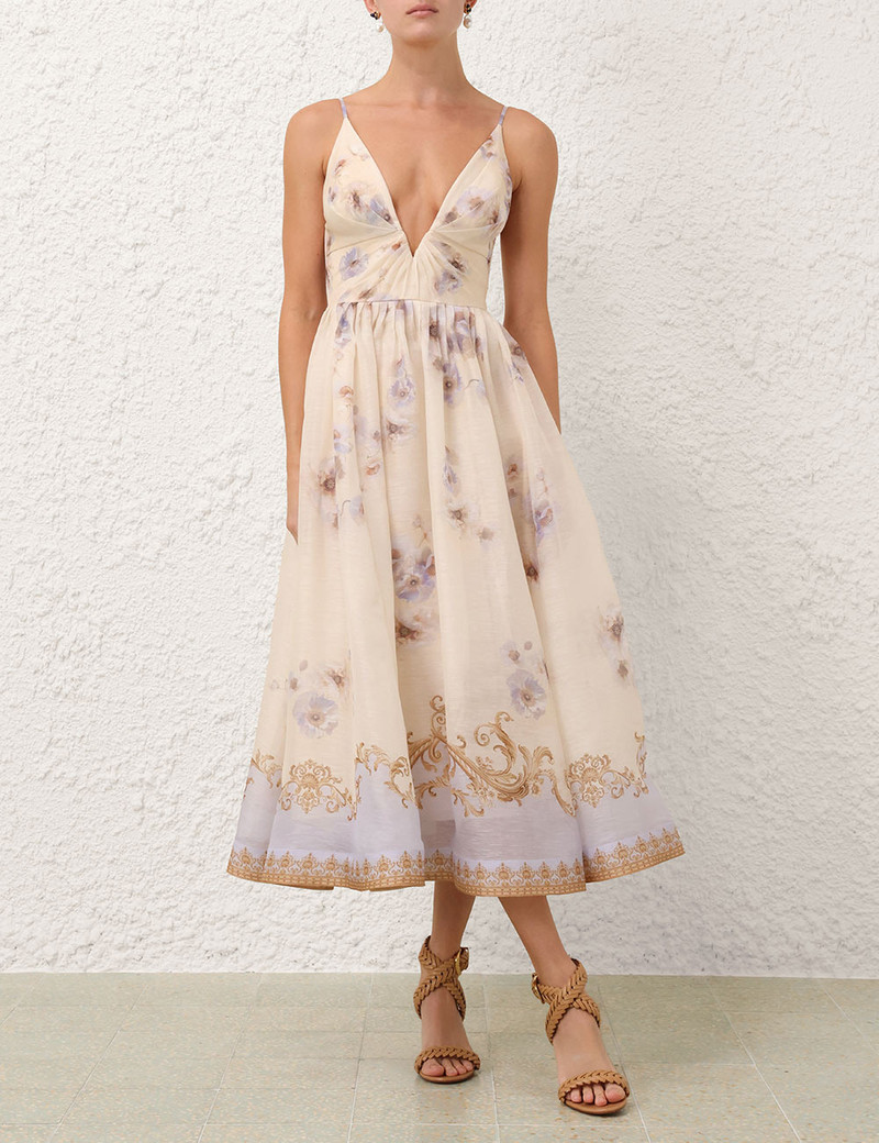 Zimmermann HYPNOTIC V NECK MIDI DRESS outlook