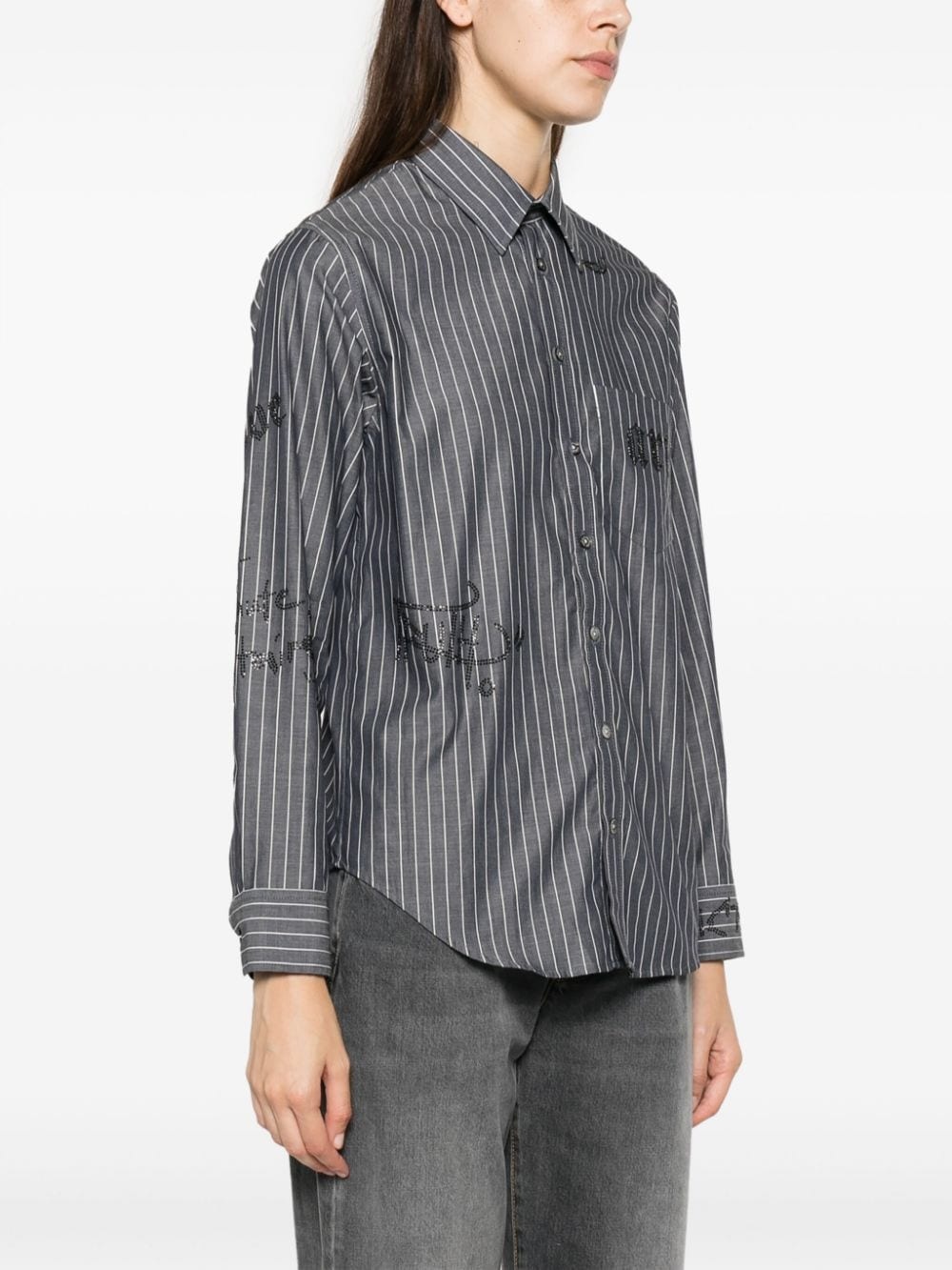 Taskiz rhinestone-embellished striped shirt - 3