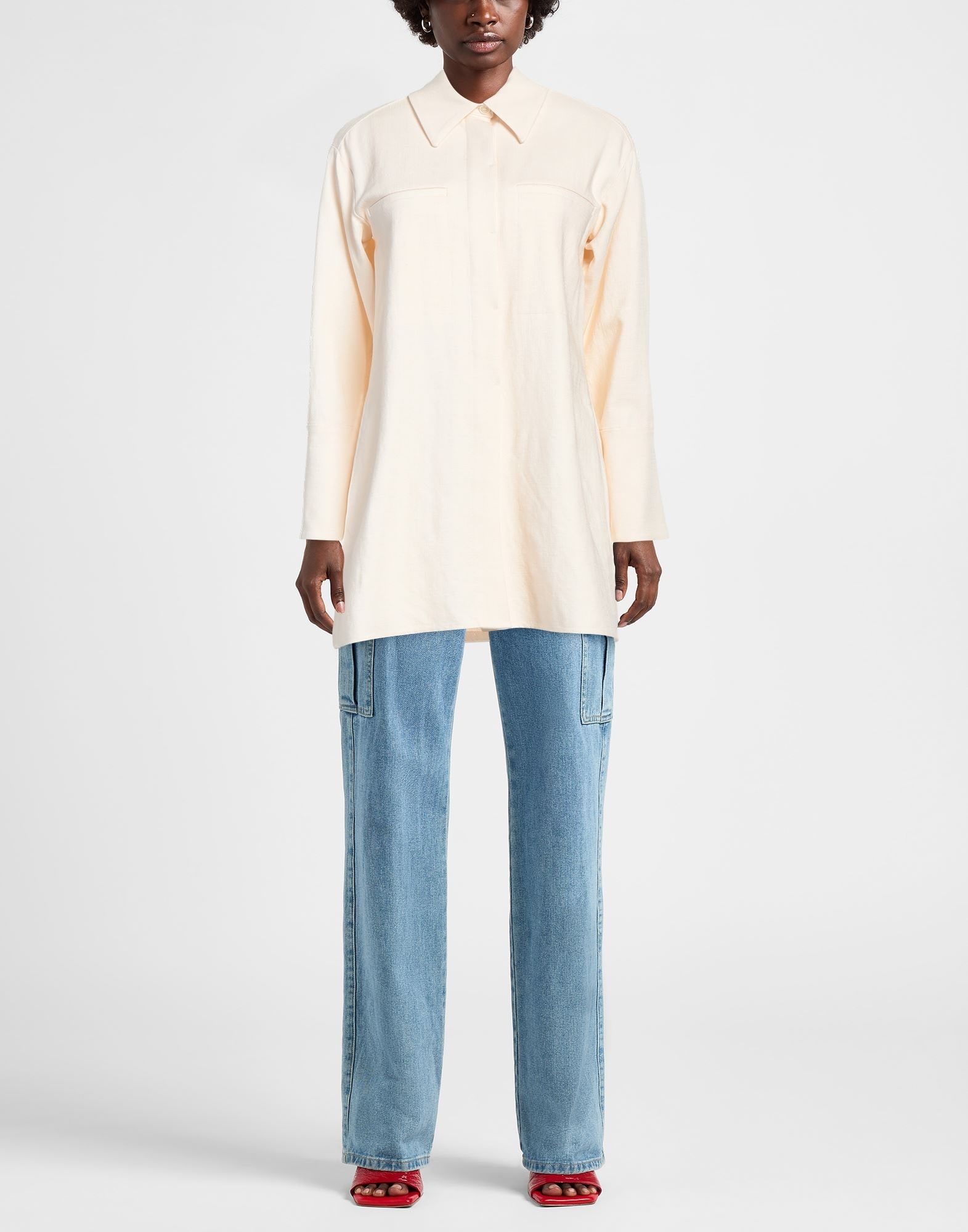 Ivory Women's Solid Color Shirts & Blouses - 2