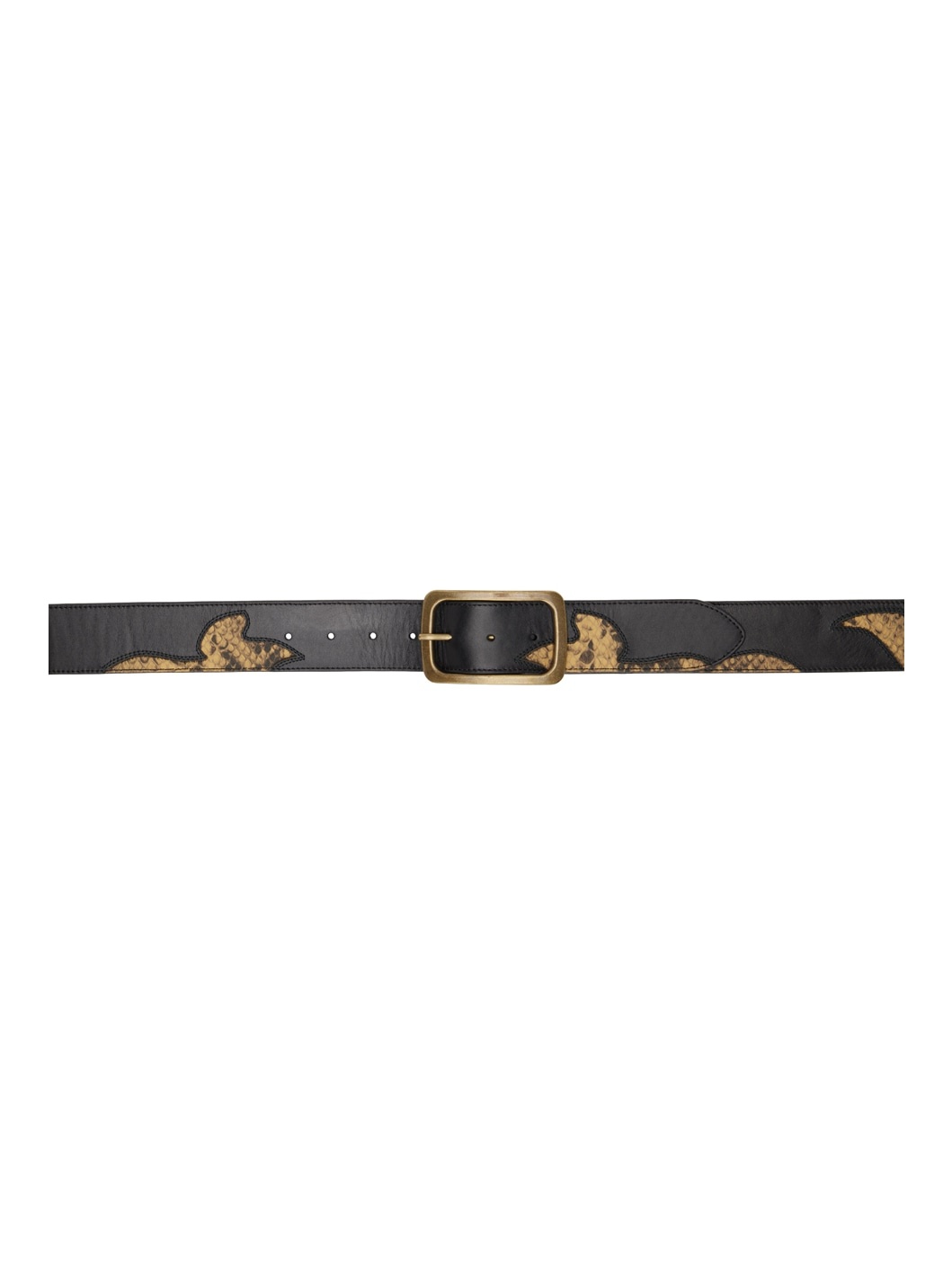 Black Snake-Embossed Belt - 1