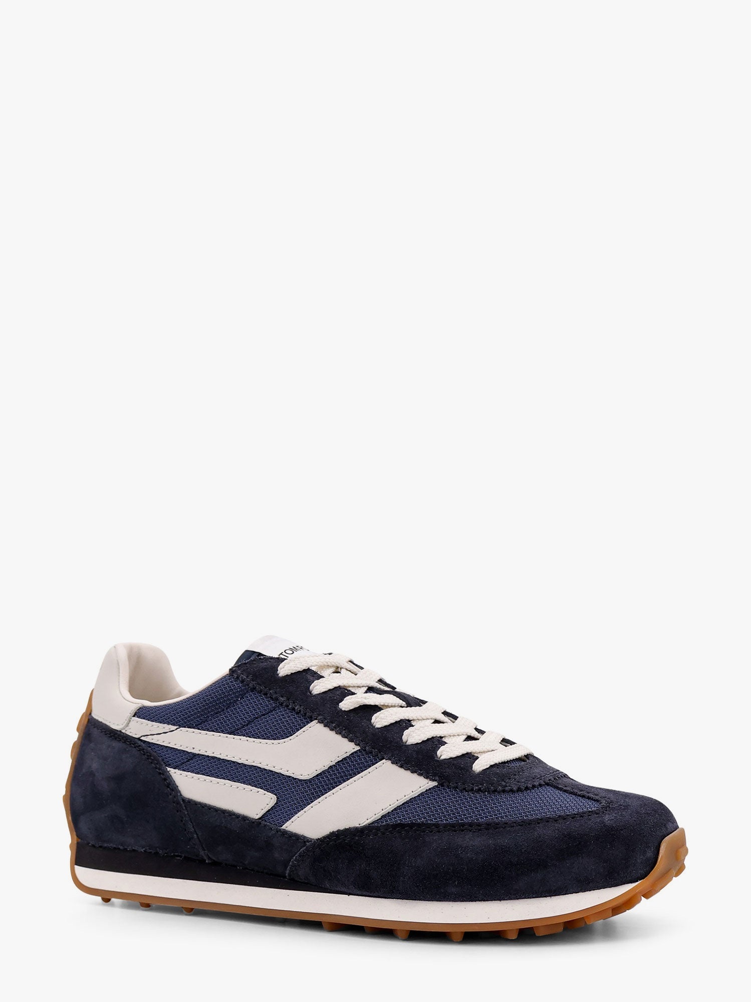Low-top suede and mesh sneakers - 2