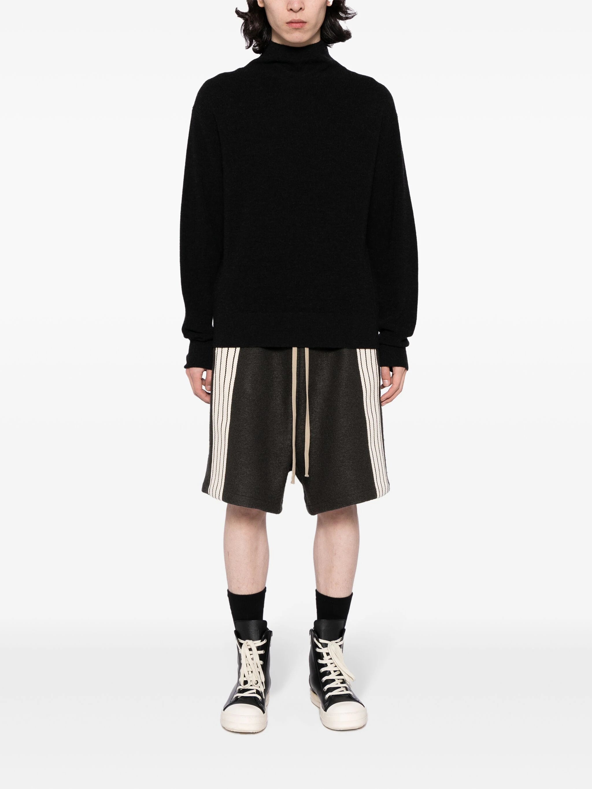 FEAR OF GOD Men Boiled Wool Striped Relaxed Short - 4