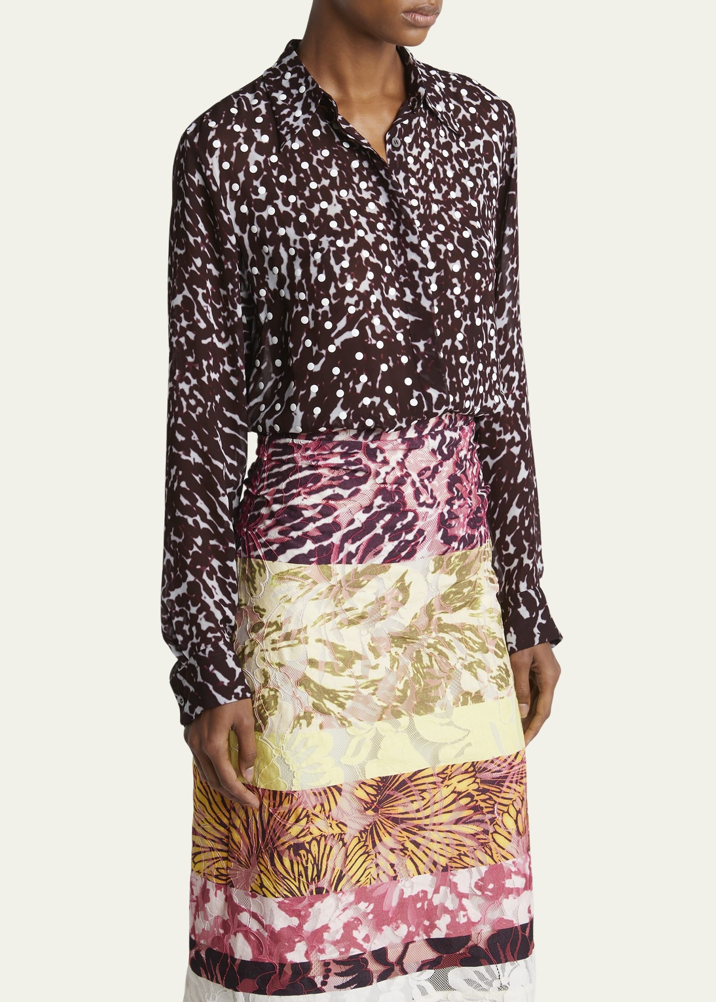 Chowy Polka-Dot Button-Down Shirt - 4
